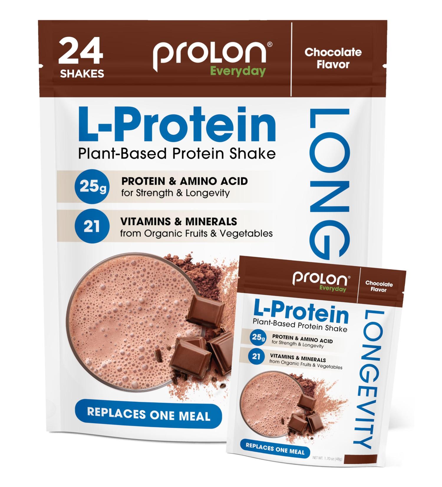 Prolon Longevity Plant Based Protein Powder | Muscle Synthesis & Repair Healthy Aging Boost Performance | Vitamins Gluten Free Amino Acids Antioxidants | 25g of Protein | Chocolate 24 Packets Chocolate 1.28 Pound (Pac  - Buy Online on GoSupps.com