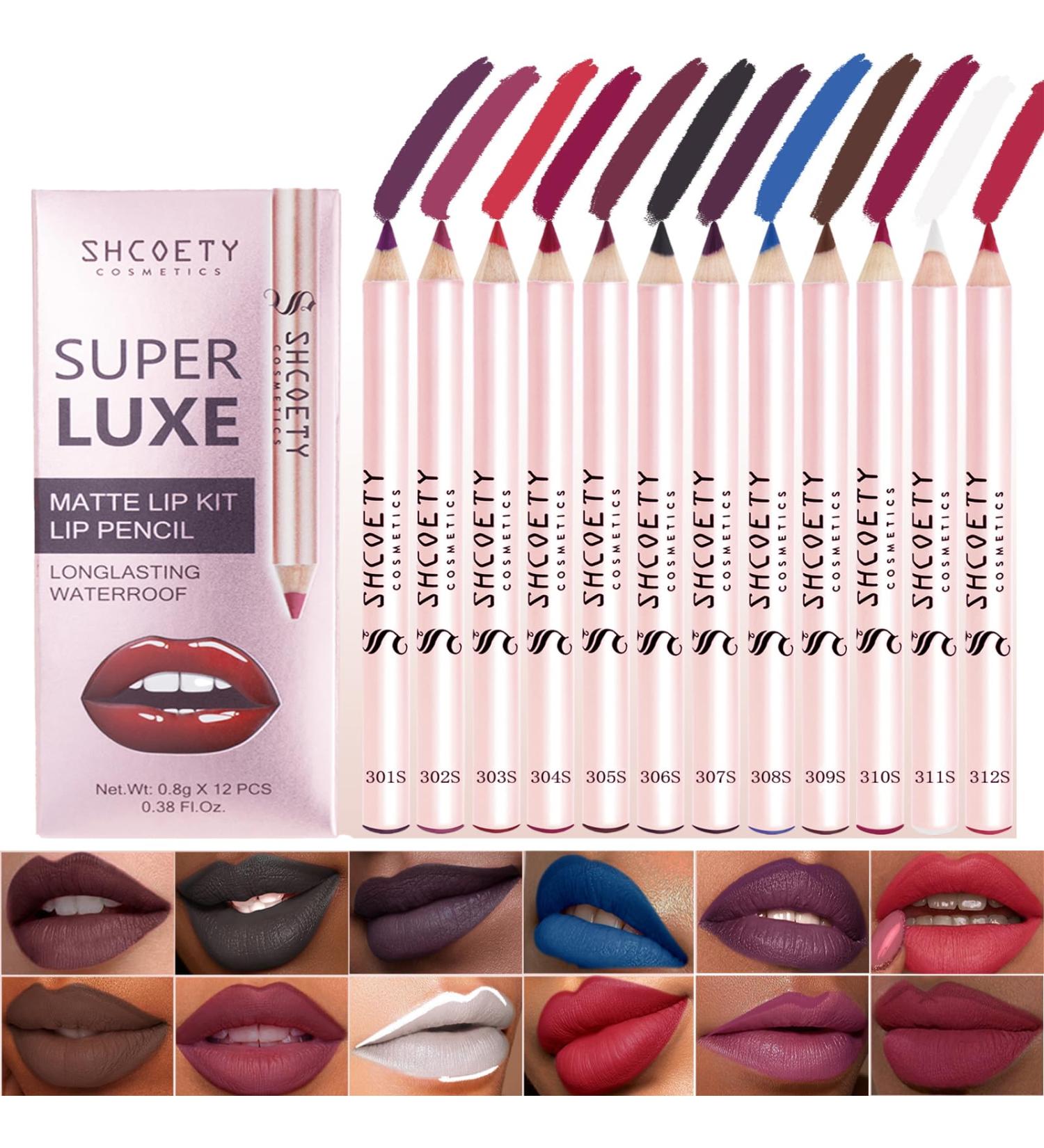 12 Colors Matte Lip Liner & Lipstick Combo - Long Lasting Waterproof High Pigmentation Ultra Fine Texture for Perfect Lips - Buy Online on GoSupps.com