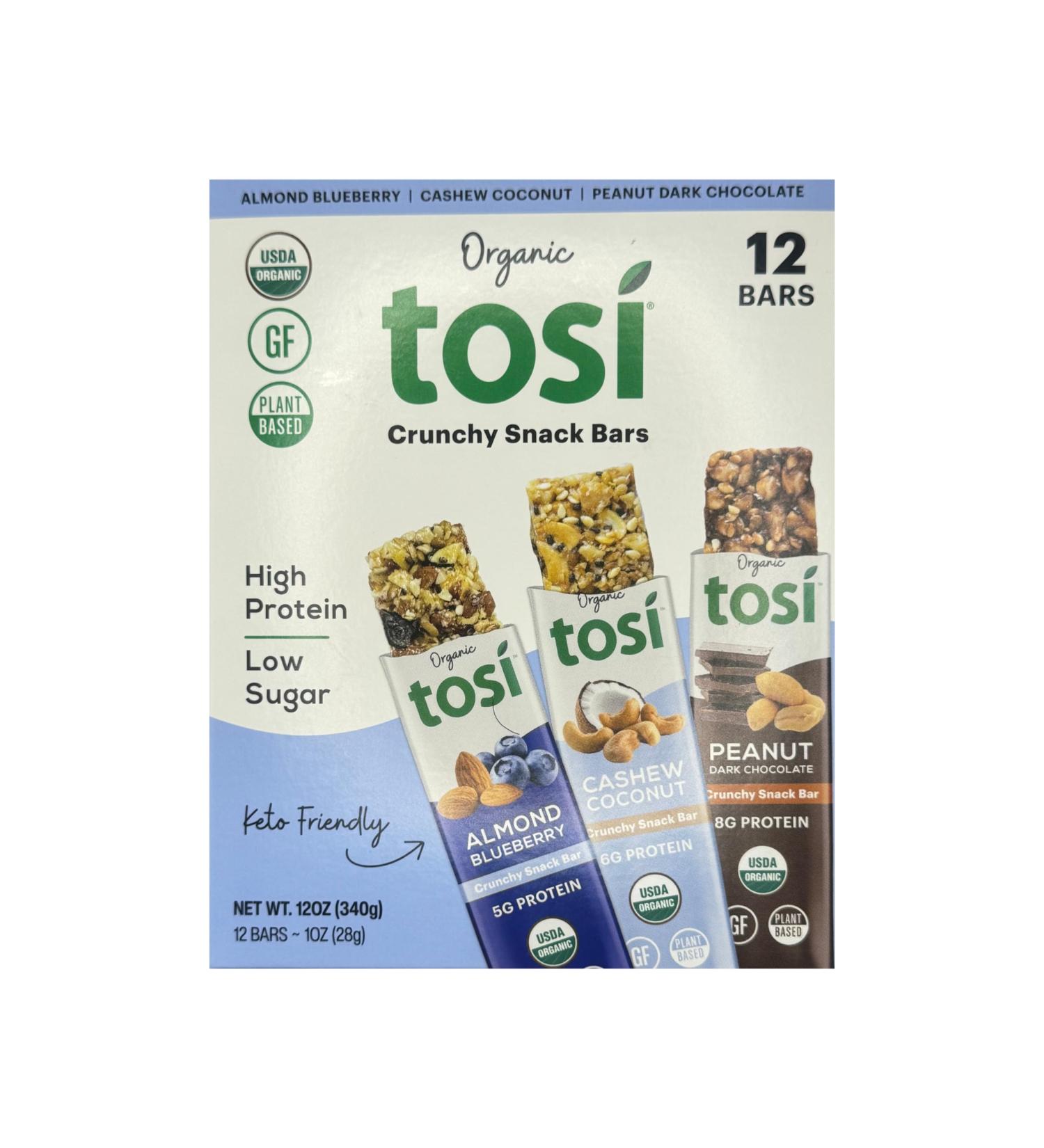 Buy Organic Crunchy Snack Bars - Almond Blueberry Cashew Coconut Peanut Dark Chocolate - Plant-Based Gluten-Free 12-Pack - Buy Online on GoSupps.com