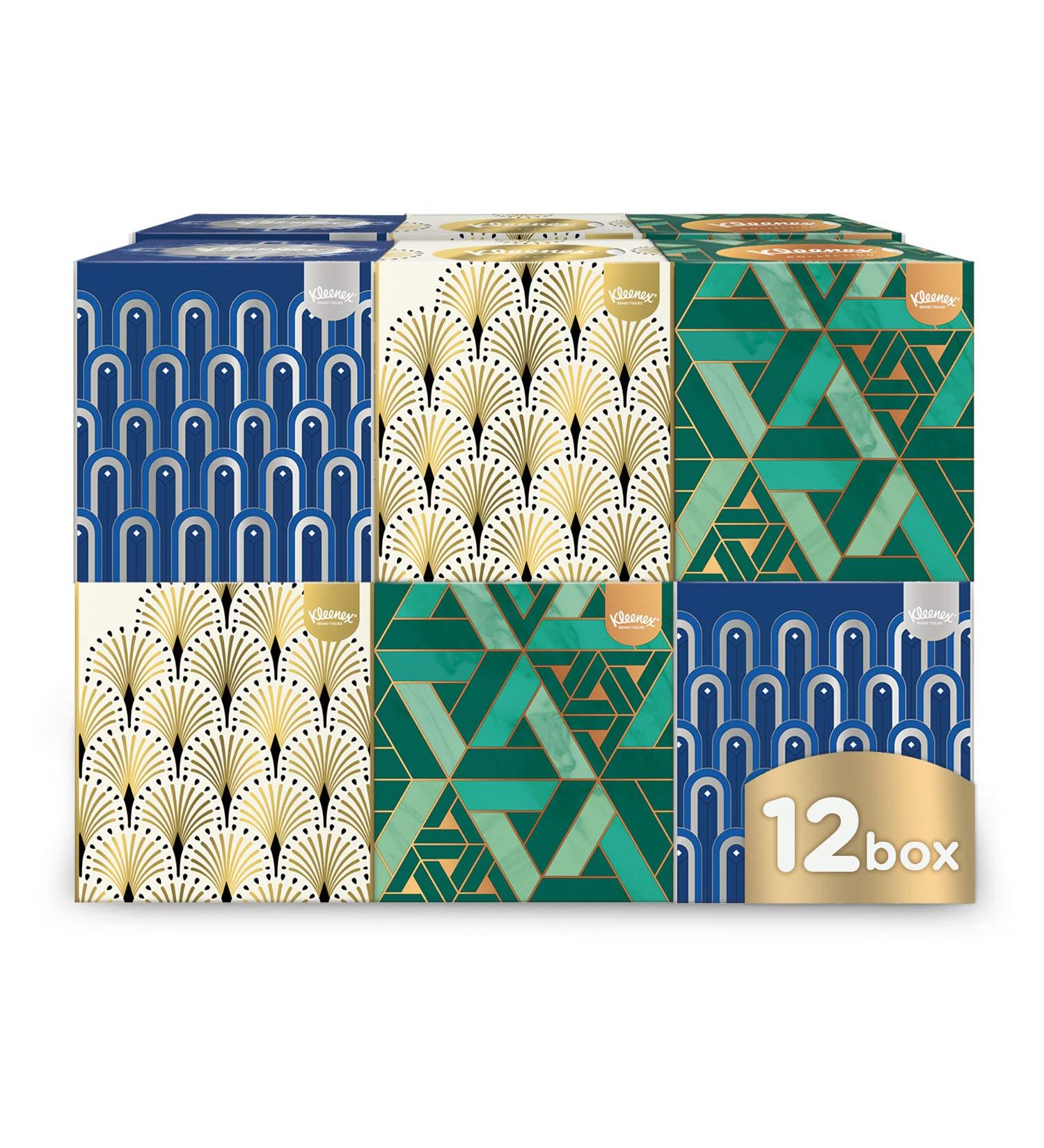 Kleenex Cube Soft Facial Tissues 3-Ply - Assorted Designs and Colors - 56 Count x 12 Packs - Buy Online on GoSupps.com