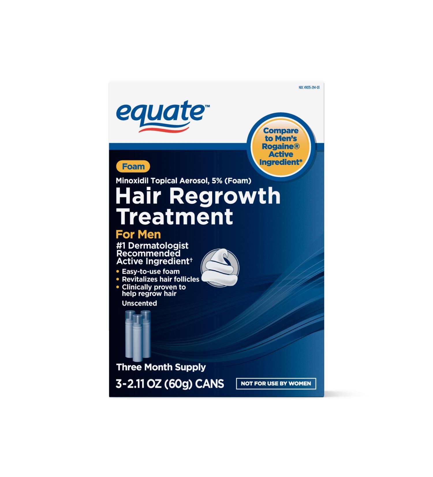 Equate Men's Hair Regrowth Treatment 5% Minoxidil Foam - 3 Month Supply - Buy Online on GoSupps.com
