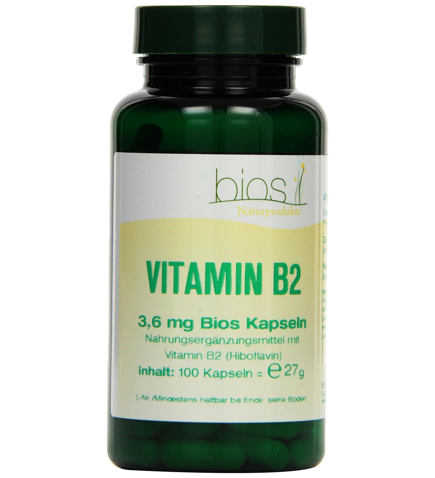 Bios Vitamin B2 3.6 mg - 100 Capsules for Optimal Energy & Metabolism | 1 Pack (27 g) - Shop Internationally - Buy Online on GoSupps.com
