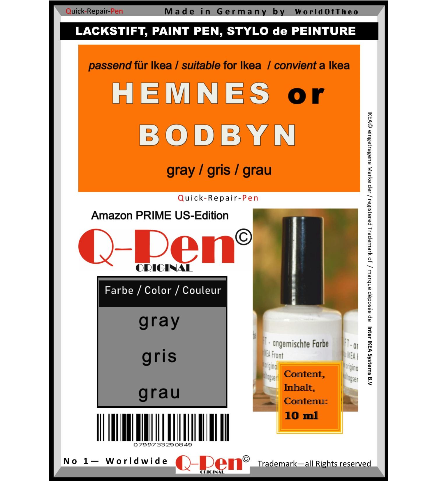 Touch-Up Paint for IKEA HEMNES & BODBYN - Gray/Gris | International Shipping Available - Buy Online on GoSupps.com