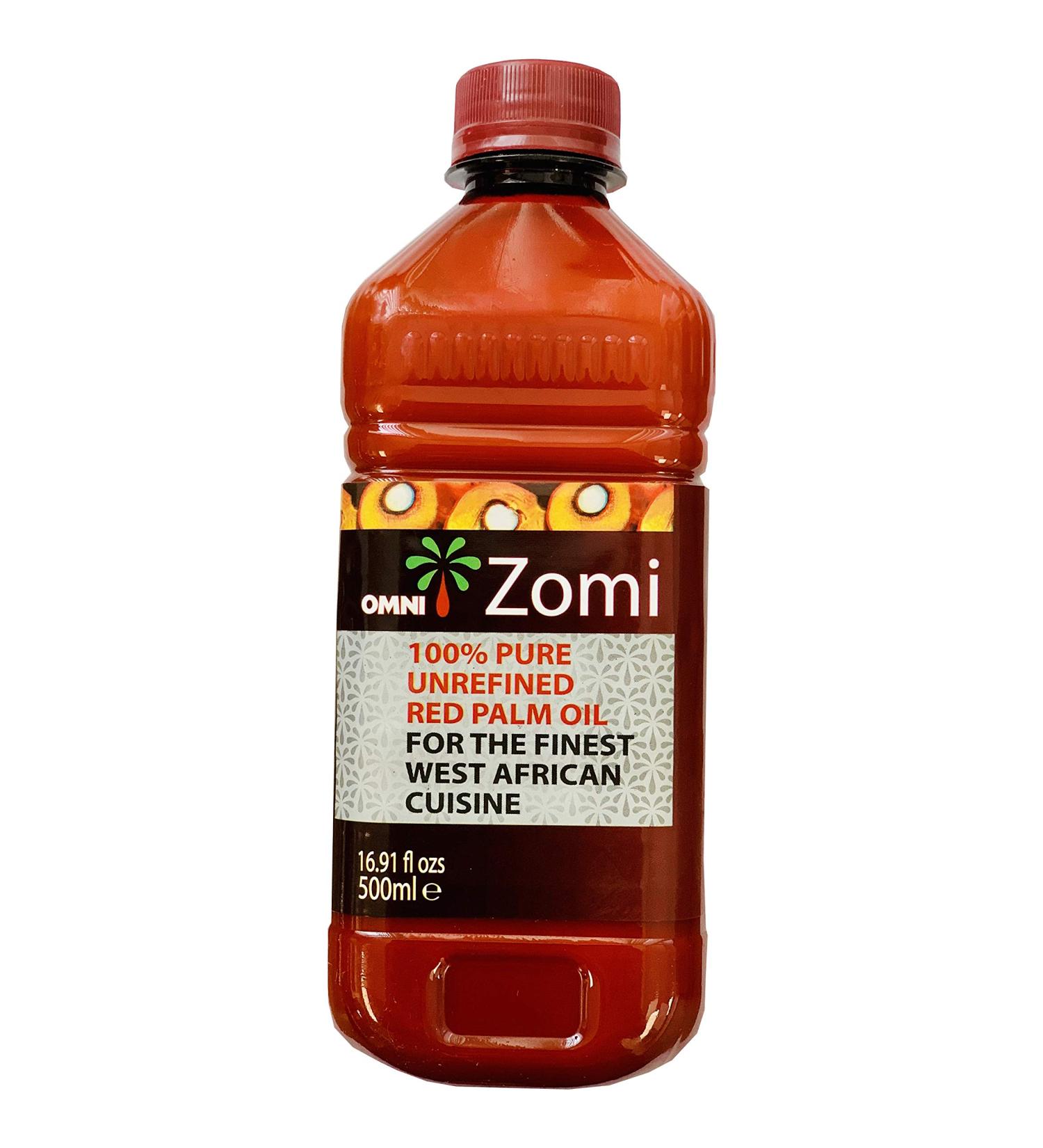 Omni Zomi Red Palm Oil 16.9 Fl Oz (500ml) - 100% Pure Unrefined Oil - for the Finest West African Cuisine - Buy Online on GoSupps.com