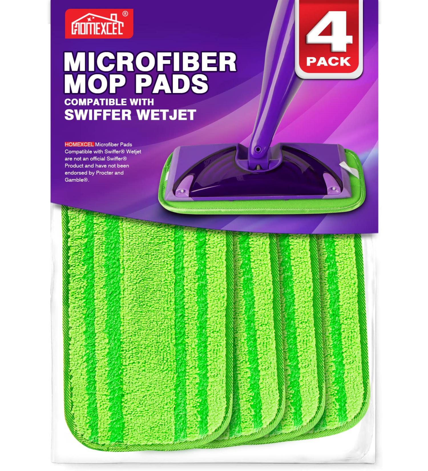 Microfiber Mop Pads for Swiffer Wet Jet - Reusable & Machine Washable - Pack of 4 - Buy Online on GoSupps.com