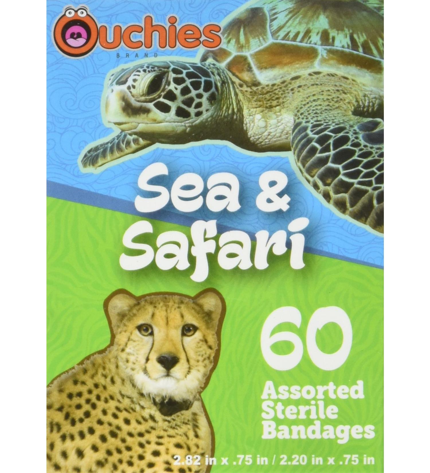 Ouchies Sea & Safari Sterile Bandages 60 Count - Assorted Designs - Buy Online on GoSupps.com