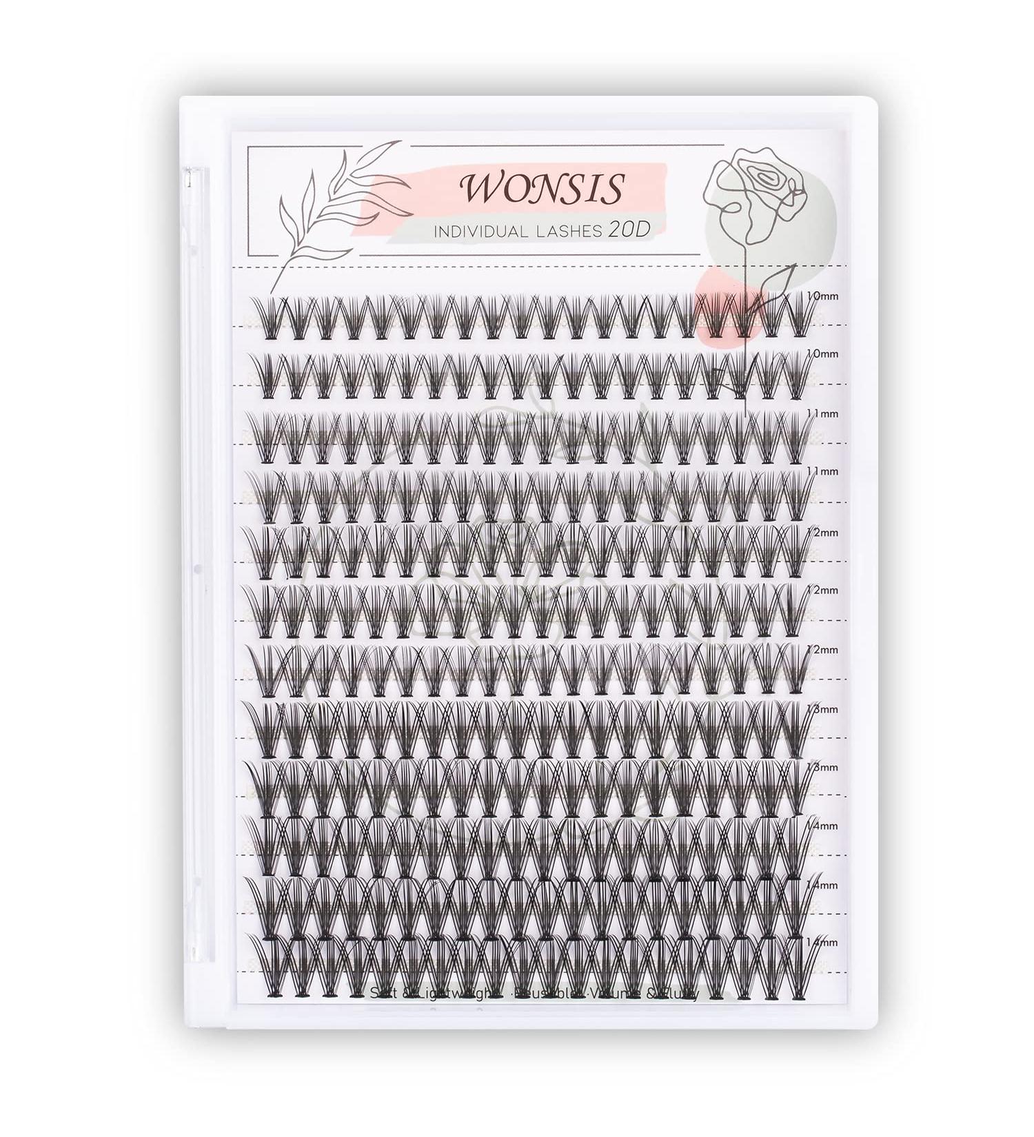 240 Pcs 20D Volume Individual Lash Clusters, Lightweight DIY Eyelash Extensions - 0.07mm C Curl False Lashes - 10/11/12/13/14mm - Buy Online on GoSupps.com