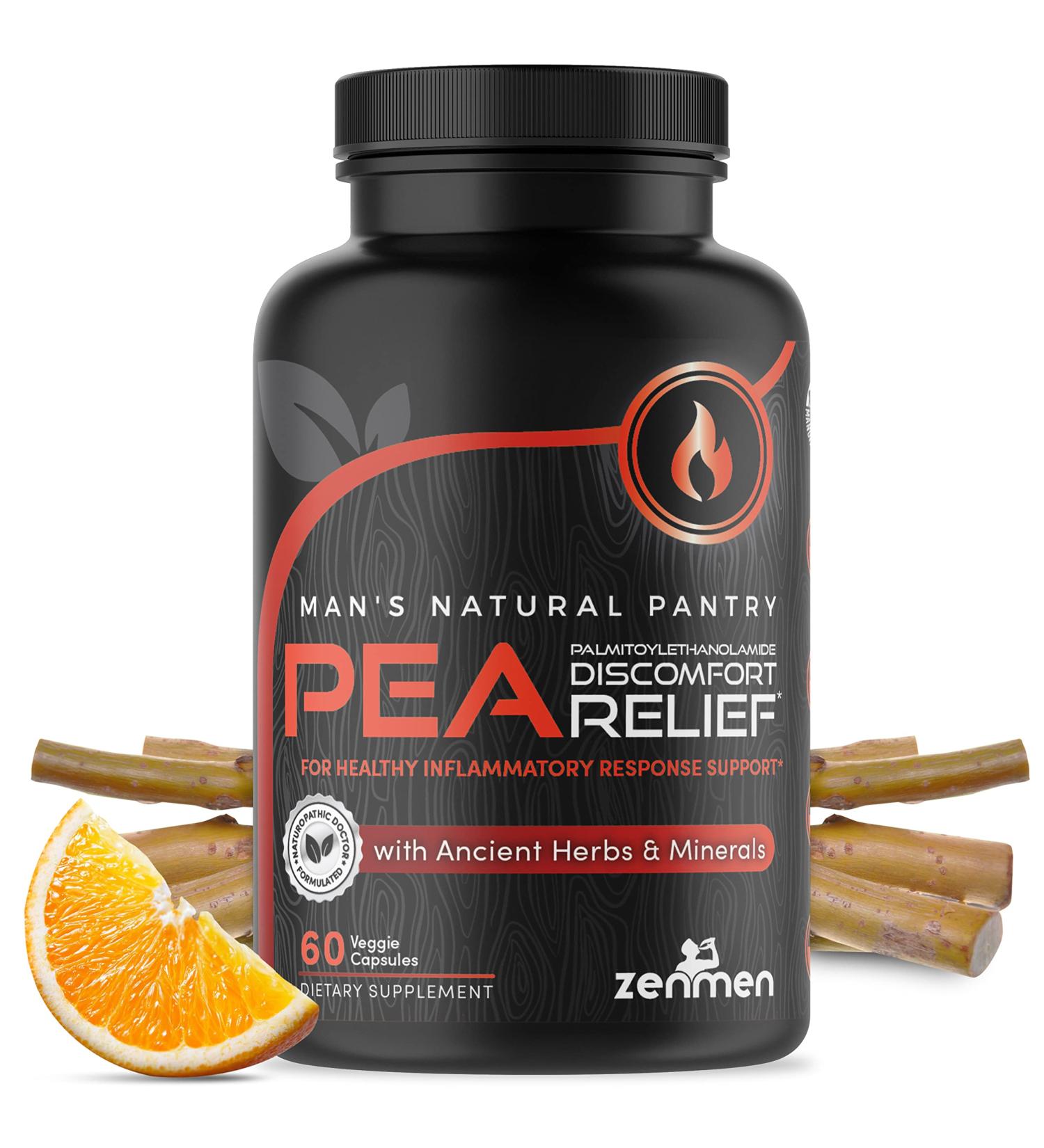 Palmityoylethanolamide (Pea) 600mg with Luteolin, White Willow Bark, Magnesium Glycinate - 60 Vegan Capsules for Healthy Immune & Nervous Systems, Joints & Sciatic Nerve Relief - Buy Online on GoSupps.com