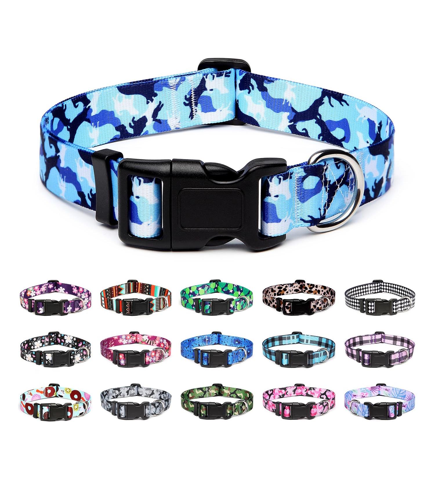 Buy Mercano Adjustable Dog Collar - Soft Nylon Comfort & Stylish Camo Design for Small to Medium Dogs & Cats (L Camo Blue) - Buy Online on GoSupps.com
