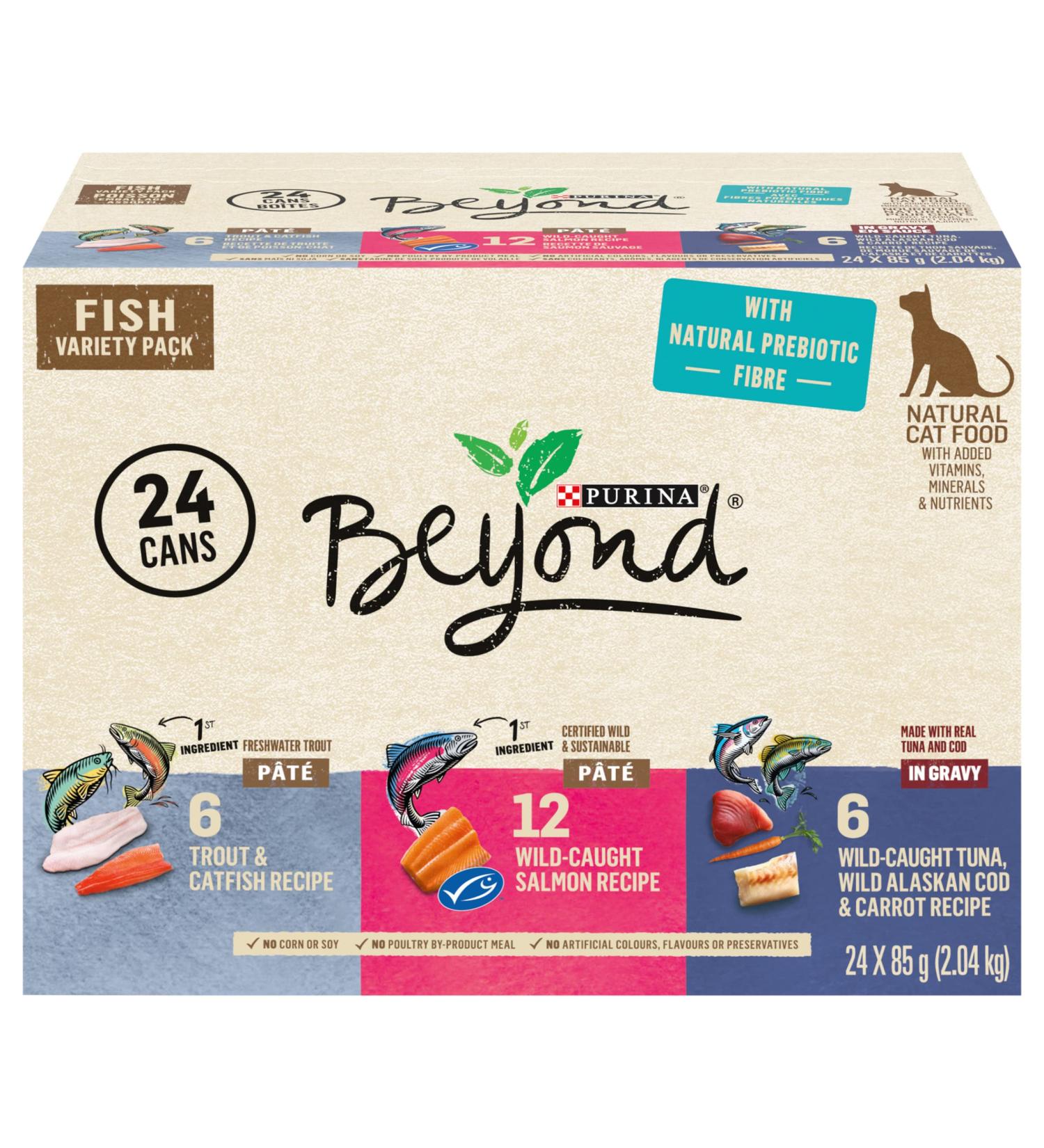 Beyond Wet Cat Food Fish Variety Pack - 85 g Can (24 Pack) - Buy Online on GoSupps.com