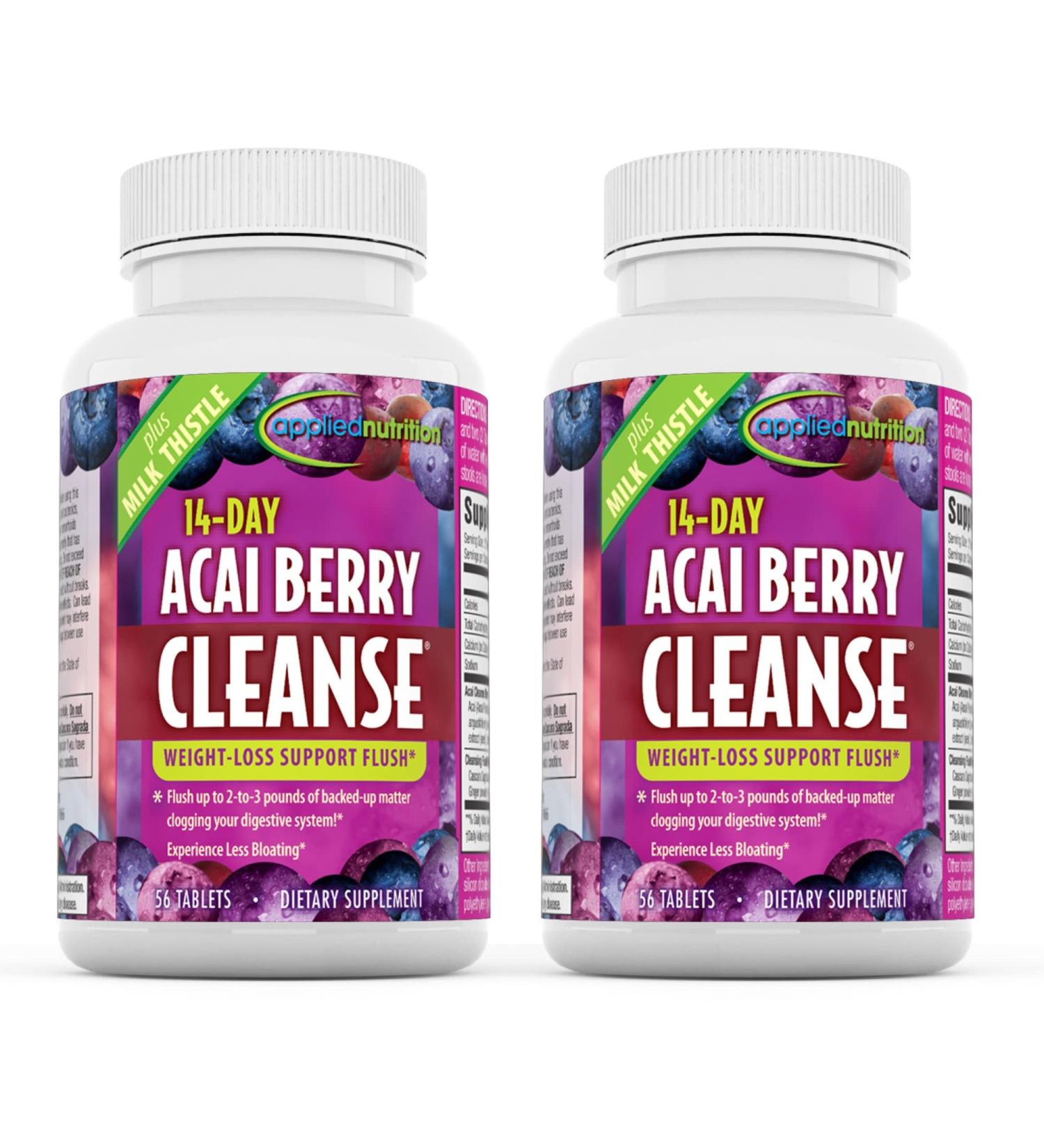 Applied Nutrition Acai Berry Cleanse 56 Count (Pack of 2) - Detox and Cleanse Support - Buy Online on GoSupps.com