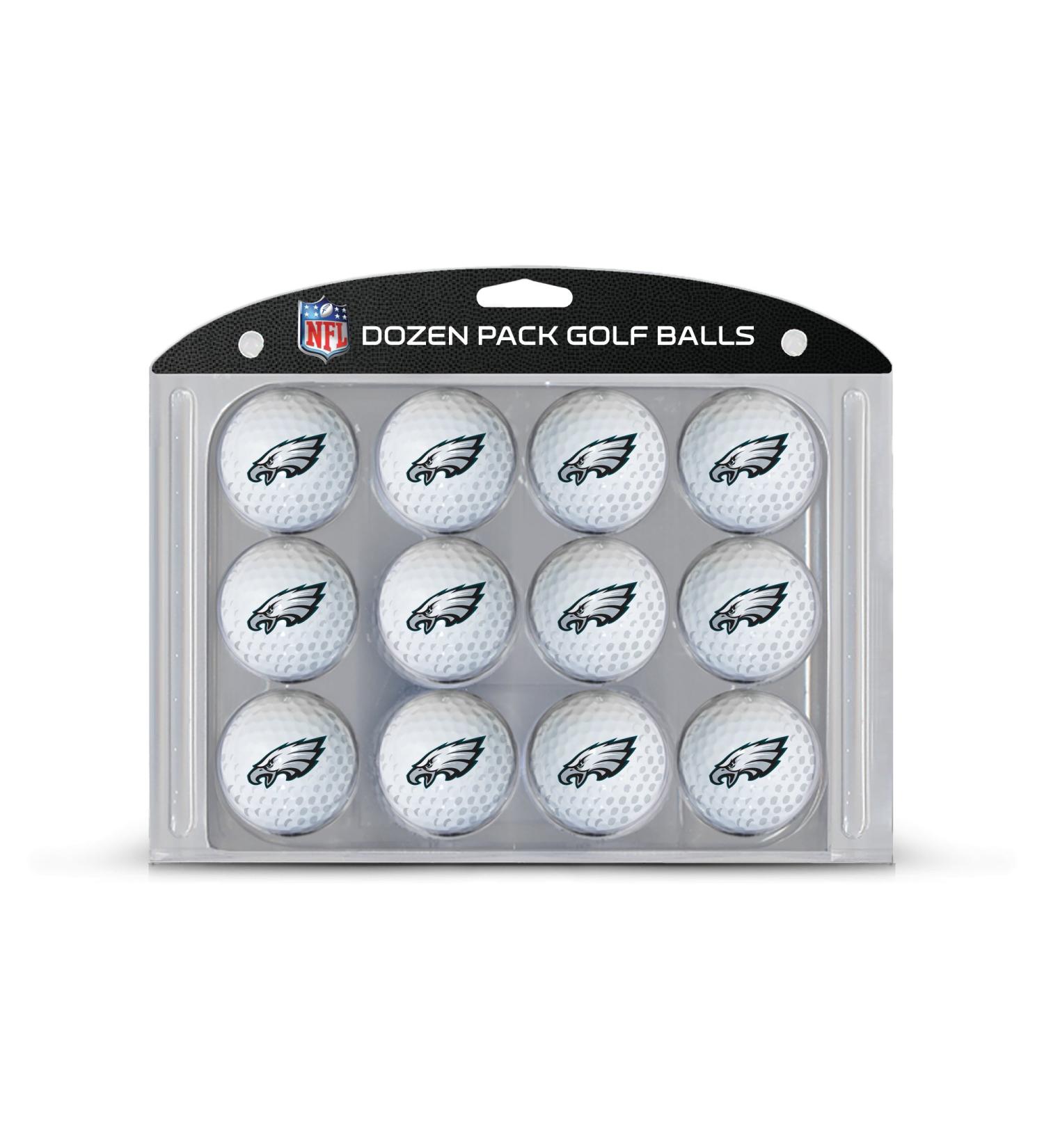 Team Golf NFL Dozen Regulation Size Golf Balls, 12 Pack, Full Color Durable Team Imprint Philadelphia Eagles One Size Multi Team Color