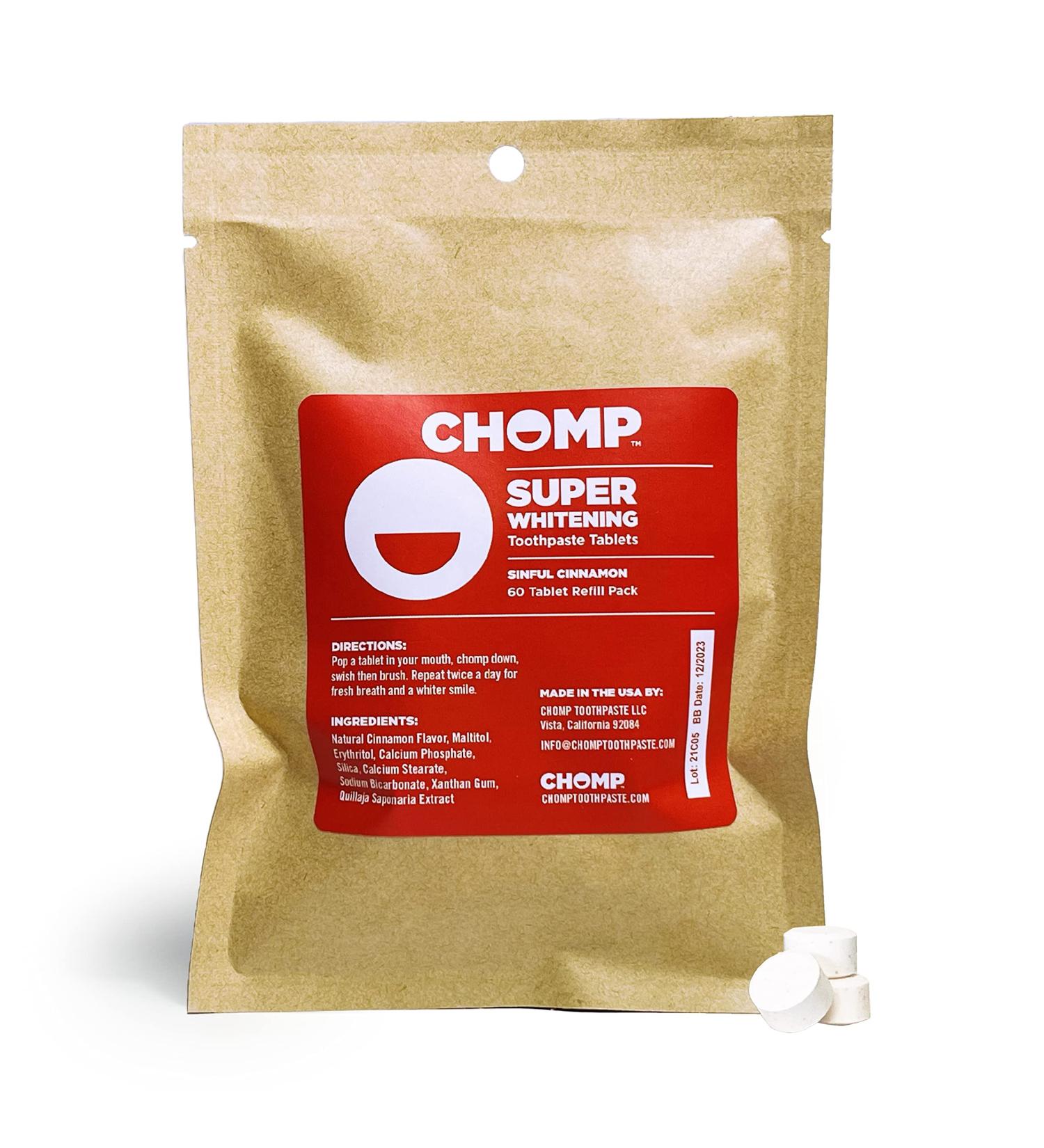 Chomp Toothpaste Tablets Refill - Cinnamon Single Pack - Buy Online on GoSupps.com