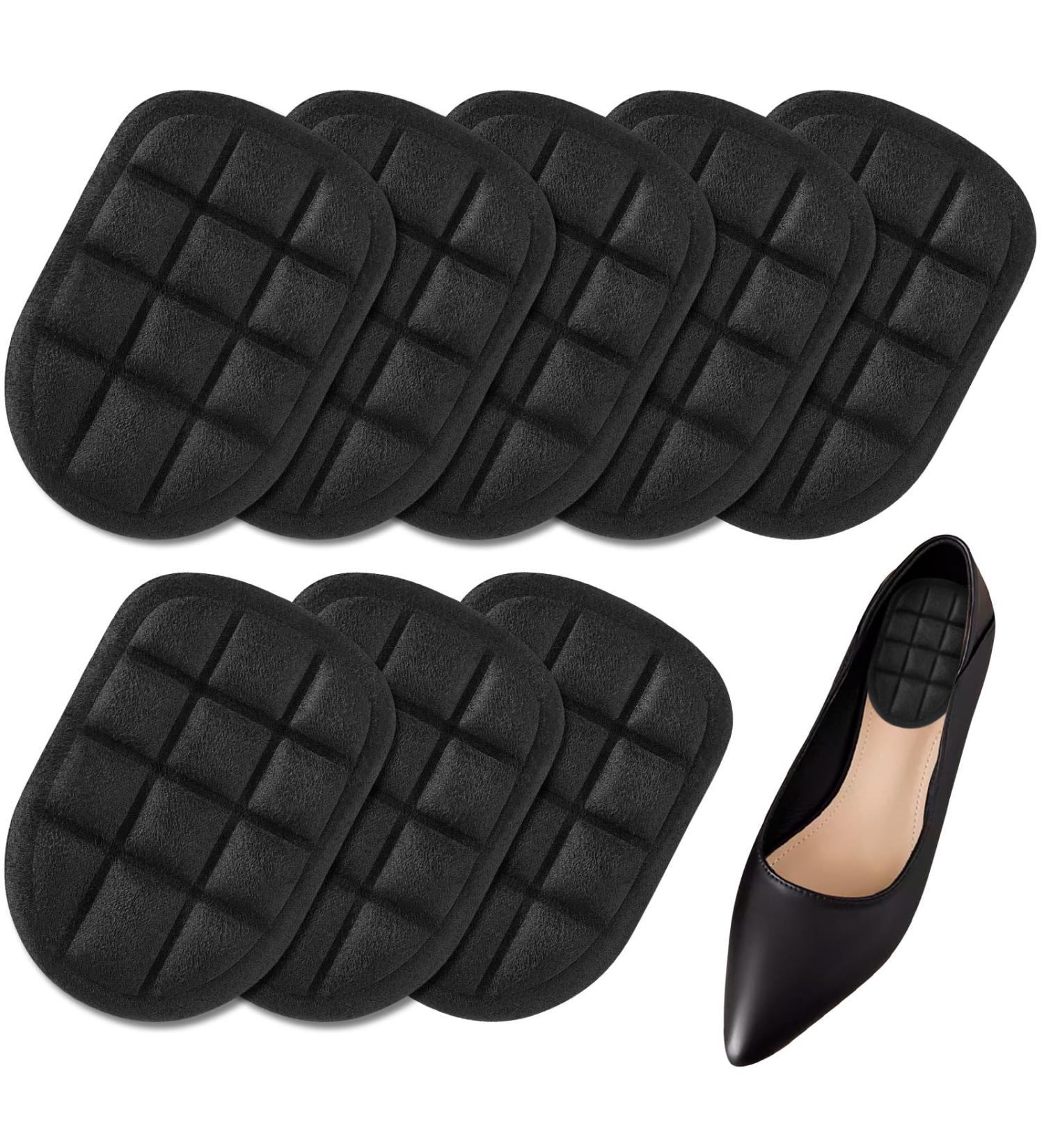 4 Pair Heel Cushions for Heel Pain Relief | Gel Heel Cups for Plantar Fasciitis & Heel Spurs | Insoles for Men & Women - Black - Buy Online on GoSupps.com