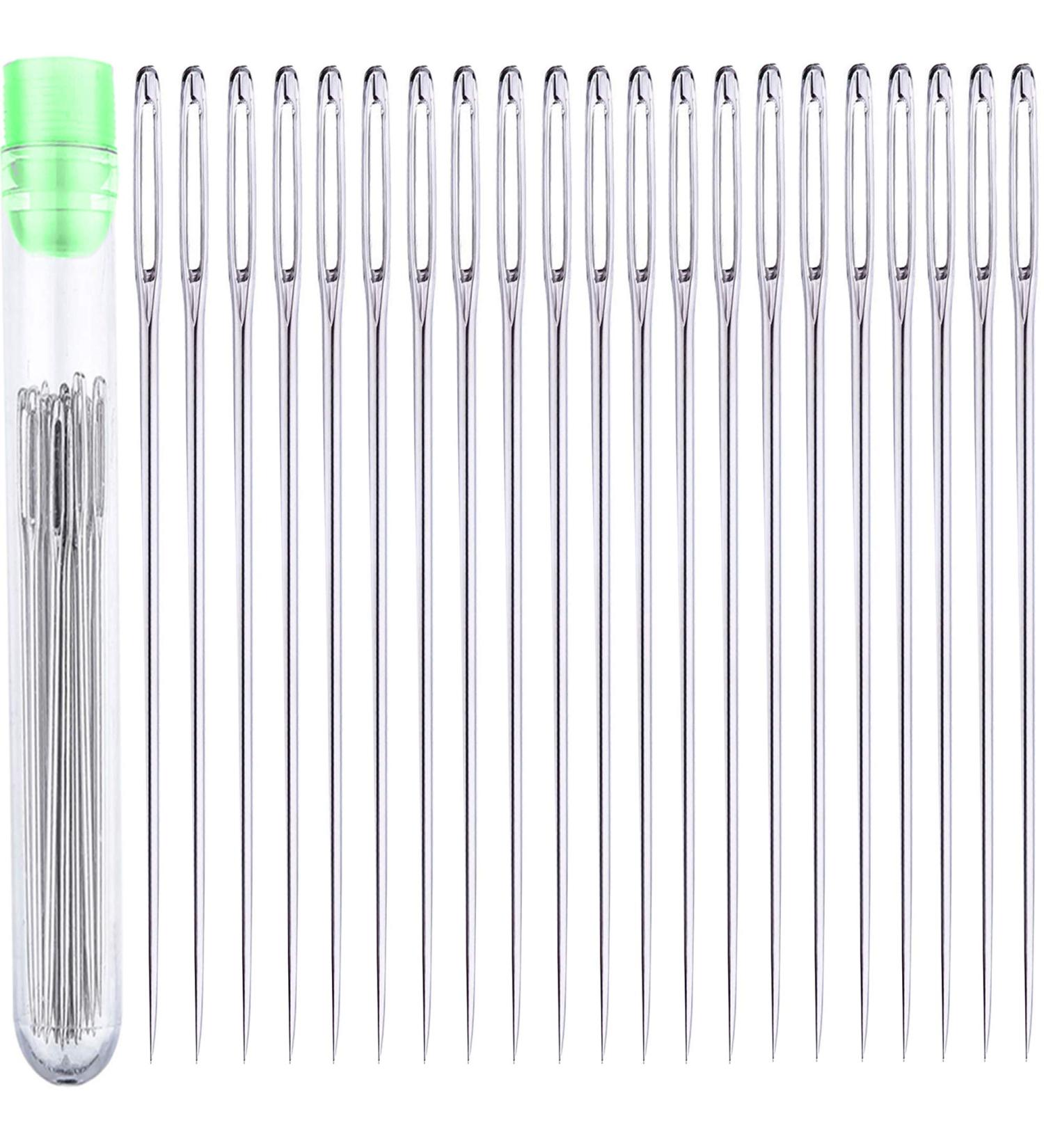 21 Big Eye Needles 60mm with Storage Tube - Easy Threading Needles for Sewing and Crafting - Buy Online on GoSupps.com