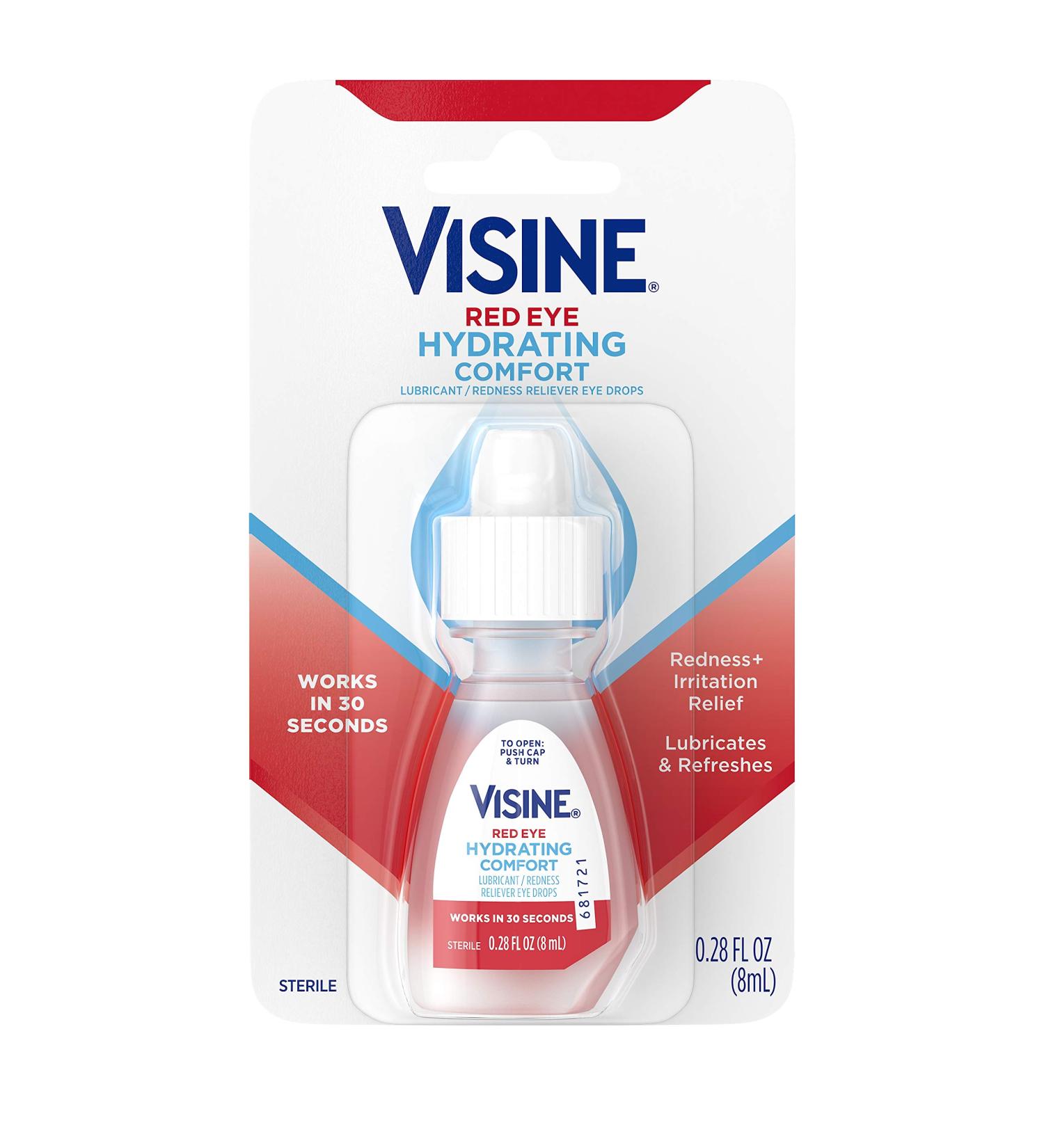 Visine Red Eye Hydrating Comfort Drops - Fast Relief for Red Eyes - 0.28 fl. oz - Buy Online on GoSupps.com