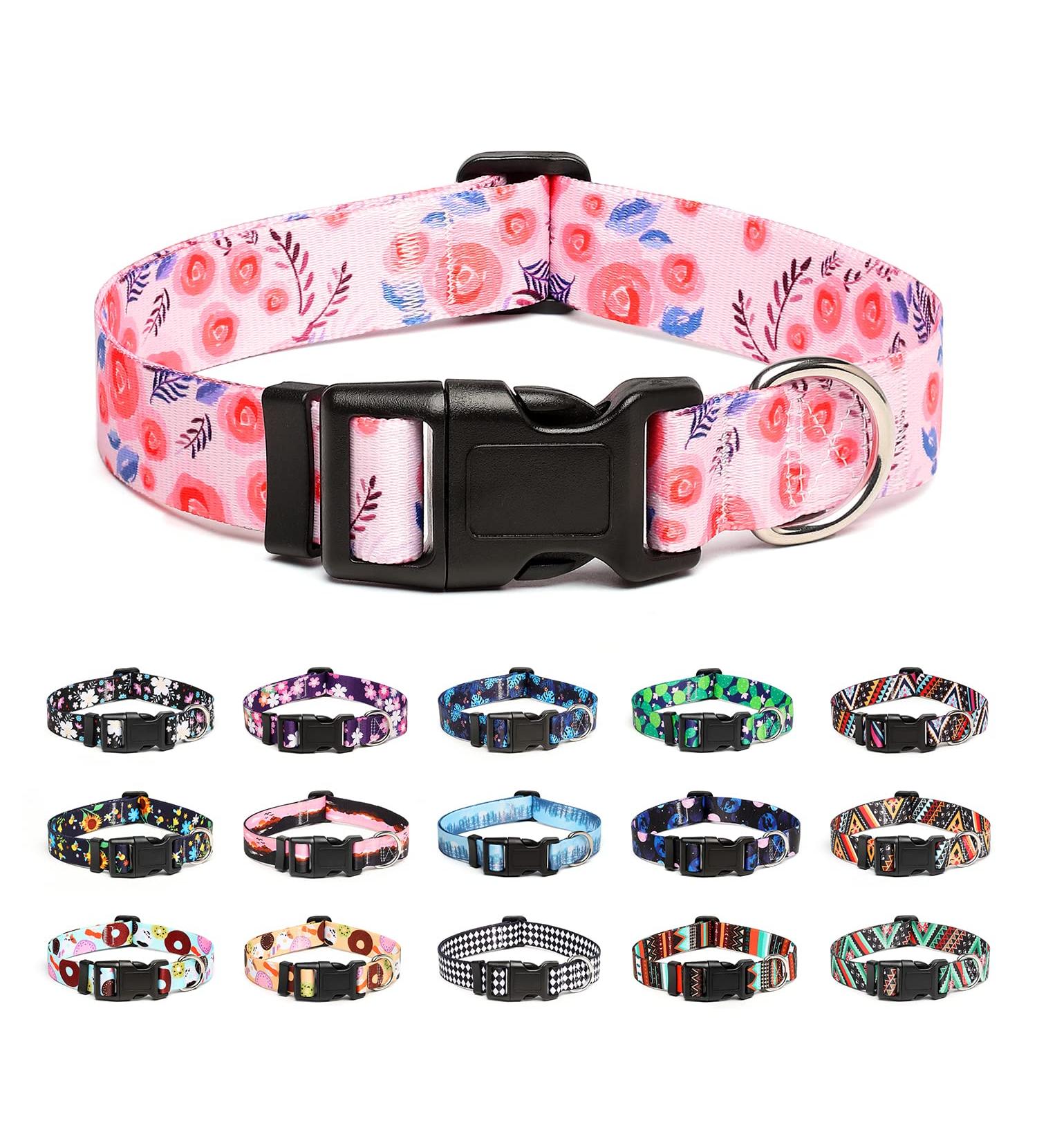 Mercano Adjustable Dog Collar - Soft Nylon Comfort & Durable Design for Small Medium Breeds & Puppies (Medium Rose) - Buy Online on GoSupps.com