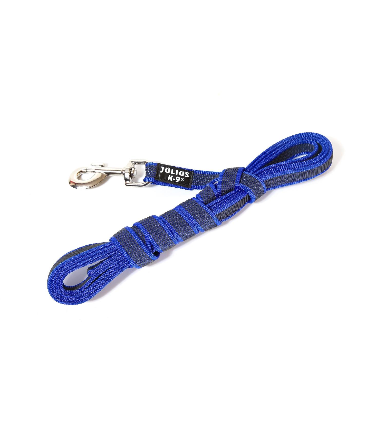 IDC Color & Gray rubberized leash 20 mm x 3 m with loop blue-grey Blue-grey 20 mm x 3 m (with loop)