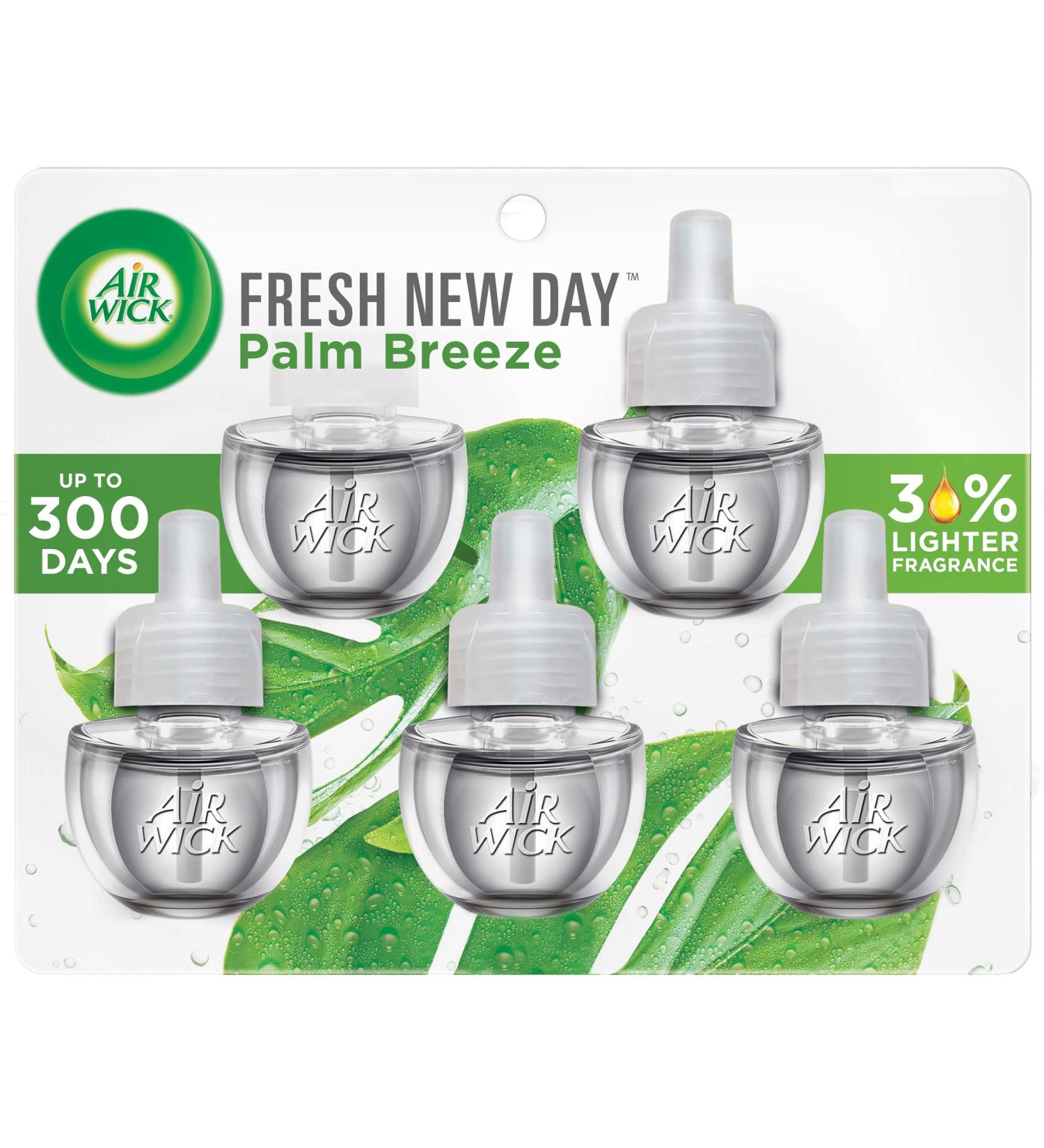 Air Wick Plug in Scented Oil Refill 5 ct Fresh New Day Palm Breeze - Essential Oil Air Freshener - Buy Online on GoSupps.com