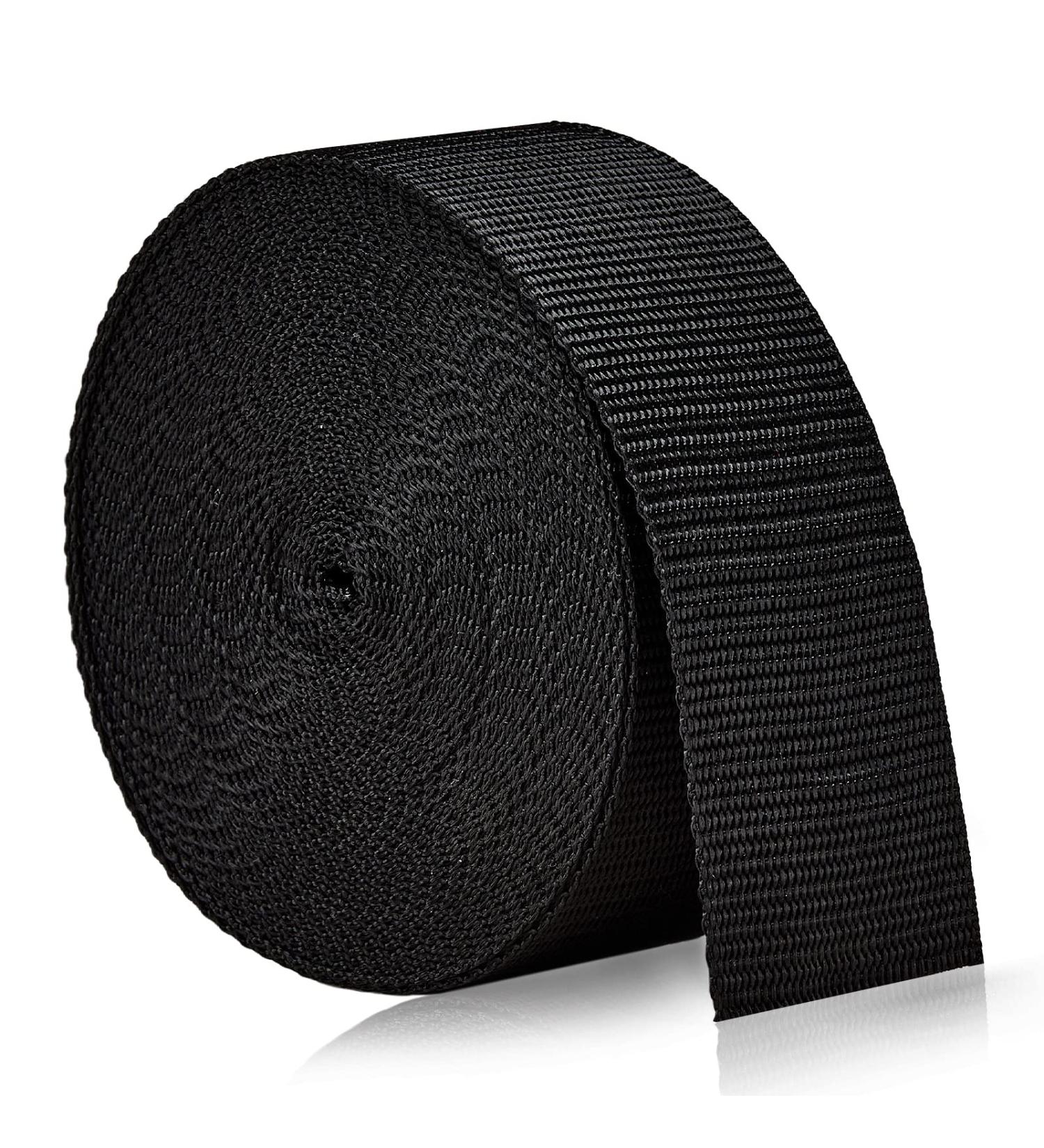 Tinup Webbing 2 Inch Polypropylene Webbing Black Heavyweight- Heavy Duty Poly Strapping for Outdoor DIY Gear Repair  Crafts  Pet Collars black Nylon 1" x 10 yards - Buy Online on GoSupps.com