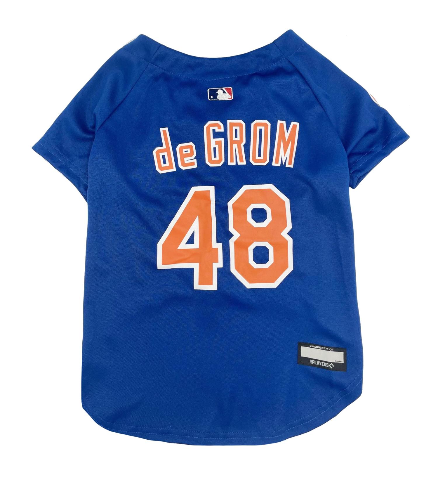 Pets First MLB Jacob deGrom X-Large Pet Jersey - Official MLBPA New York Mets The deGrominator Design - Team Color - Buy Online on GoSupps.com