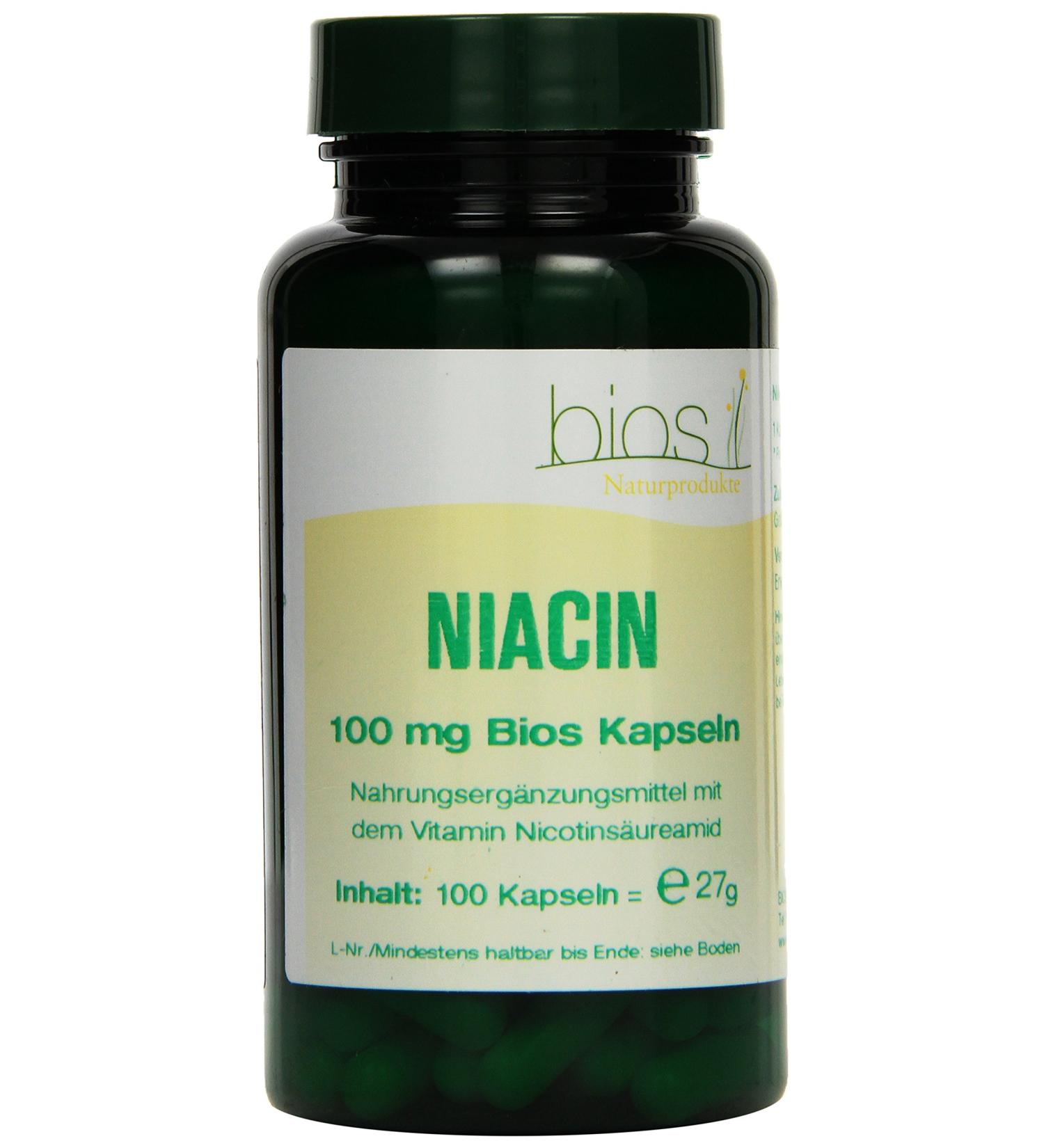 Bios Niacin 100 mg - 100 Capsules | Boost Energy & Metabolism | Fast International Shipping - Buy Online on GoSupps.com