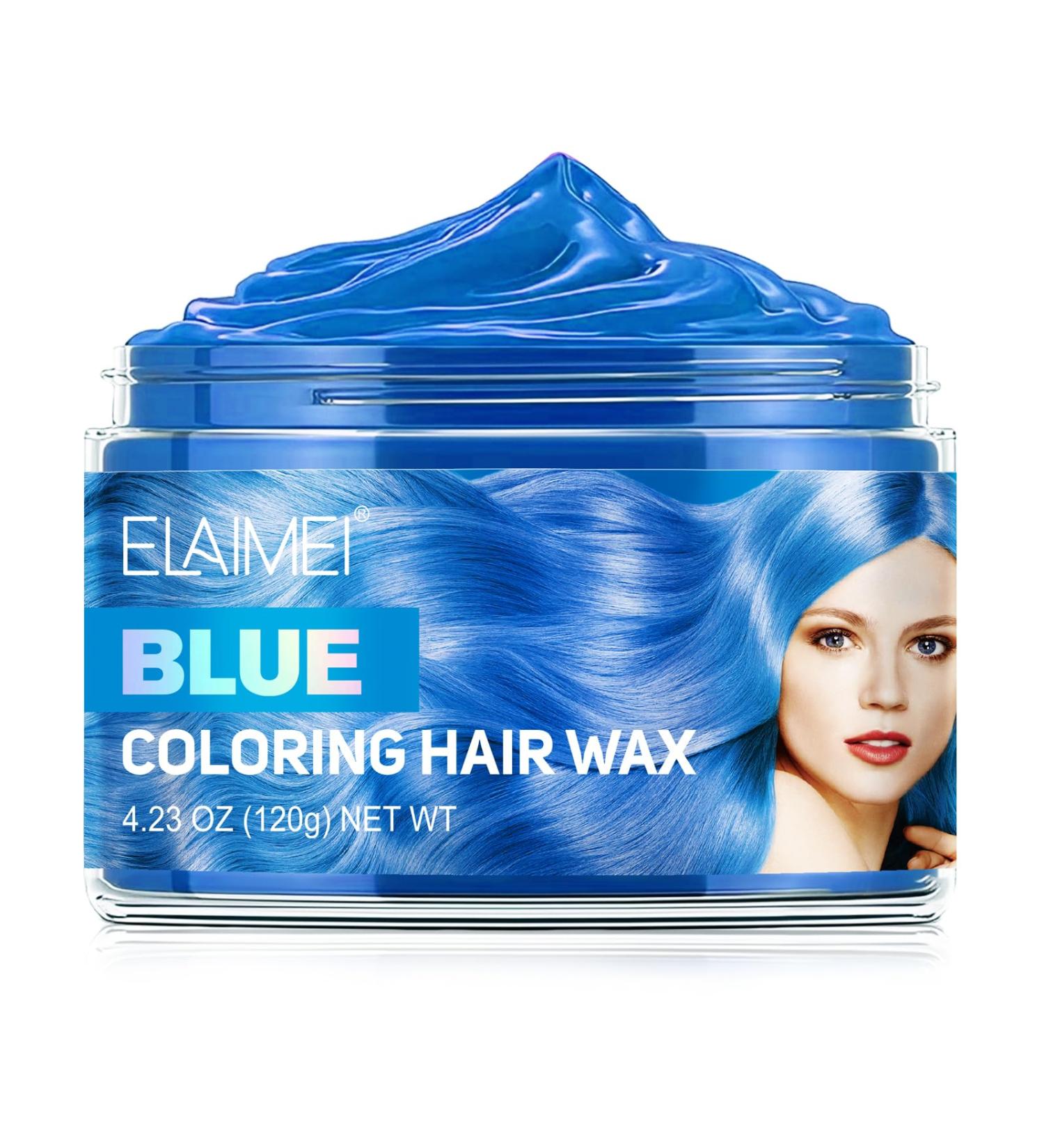 Blue Temporary Hair Dye Wax - Washable Color Cream for DIY Hairstyles | All-Day Hold for Men & Women | Perfect for Halloween Parties (4.23 Oz - Buy Online on GoSupps.com