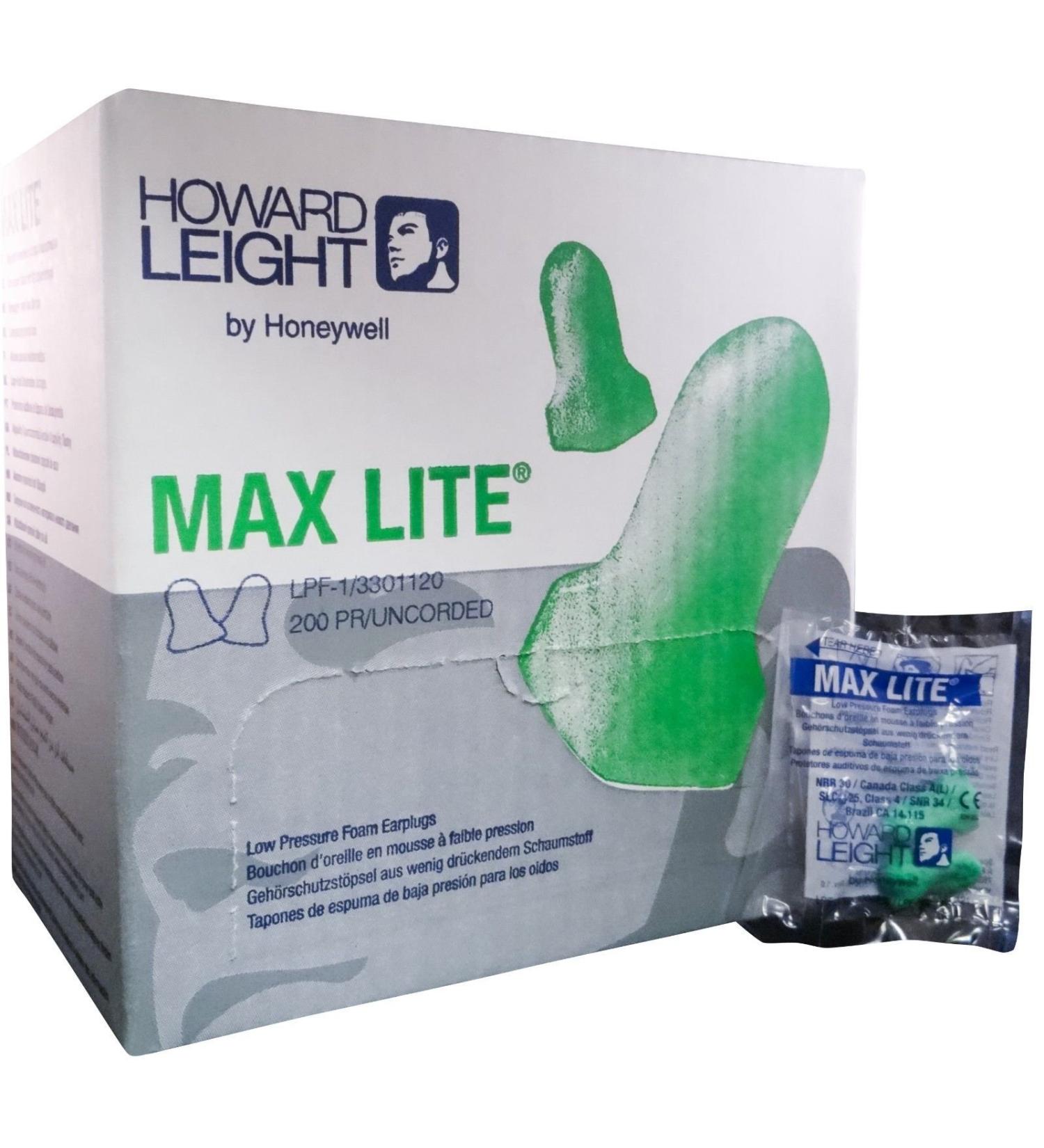 Howard Leight Max Lite Disposable Earplugs Without Cord - 2 Box Pack | MS92250 - Buy Online on GoSupps.com