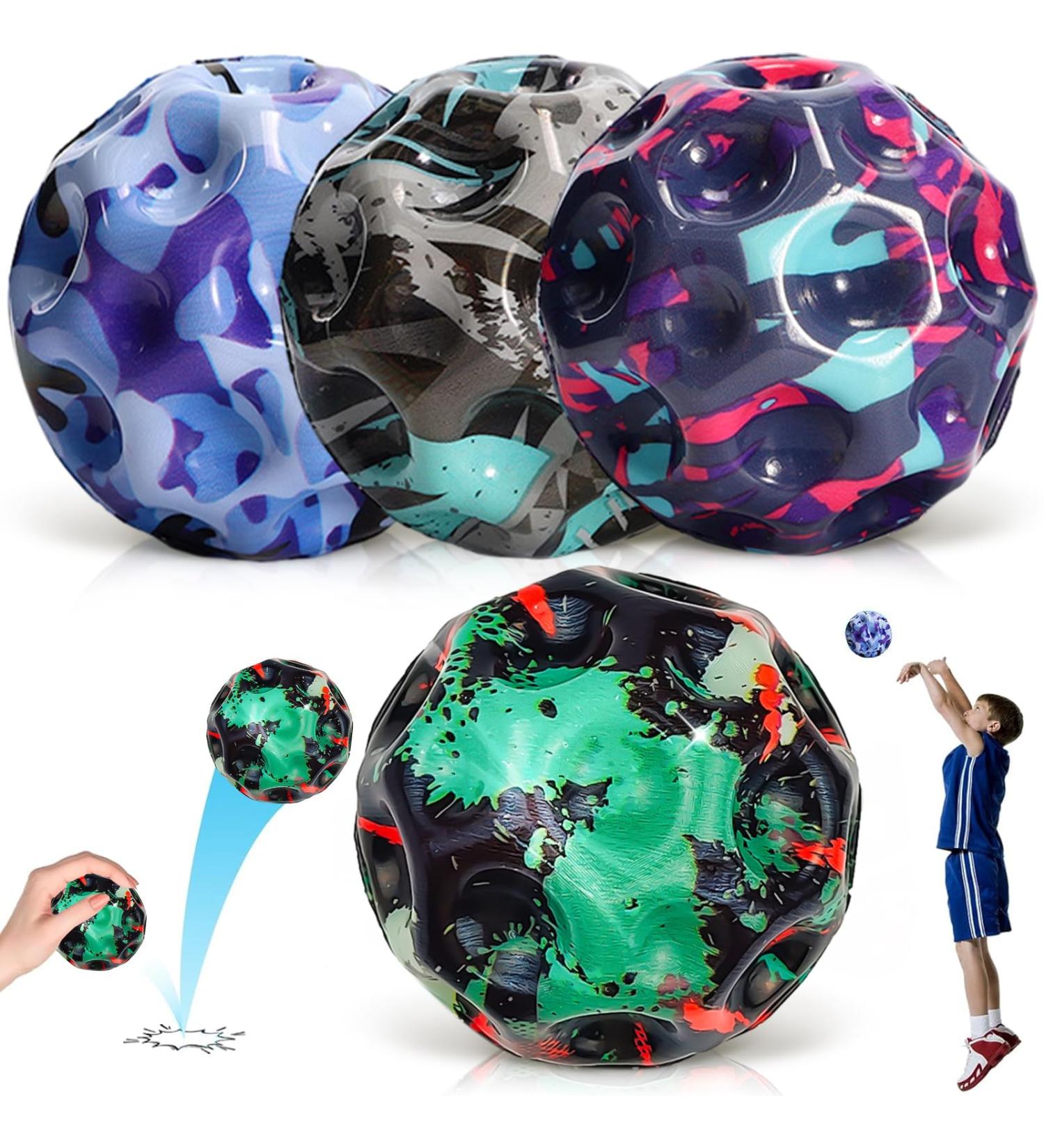 Livestn 4-Piece Astro Jump Balls - High Bounce Space Balls for Kids | Outdoor Bouncy Toy Set - Buy Online on GoSupps.com