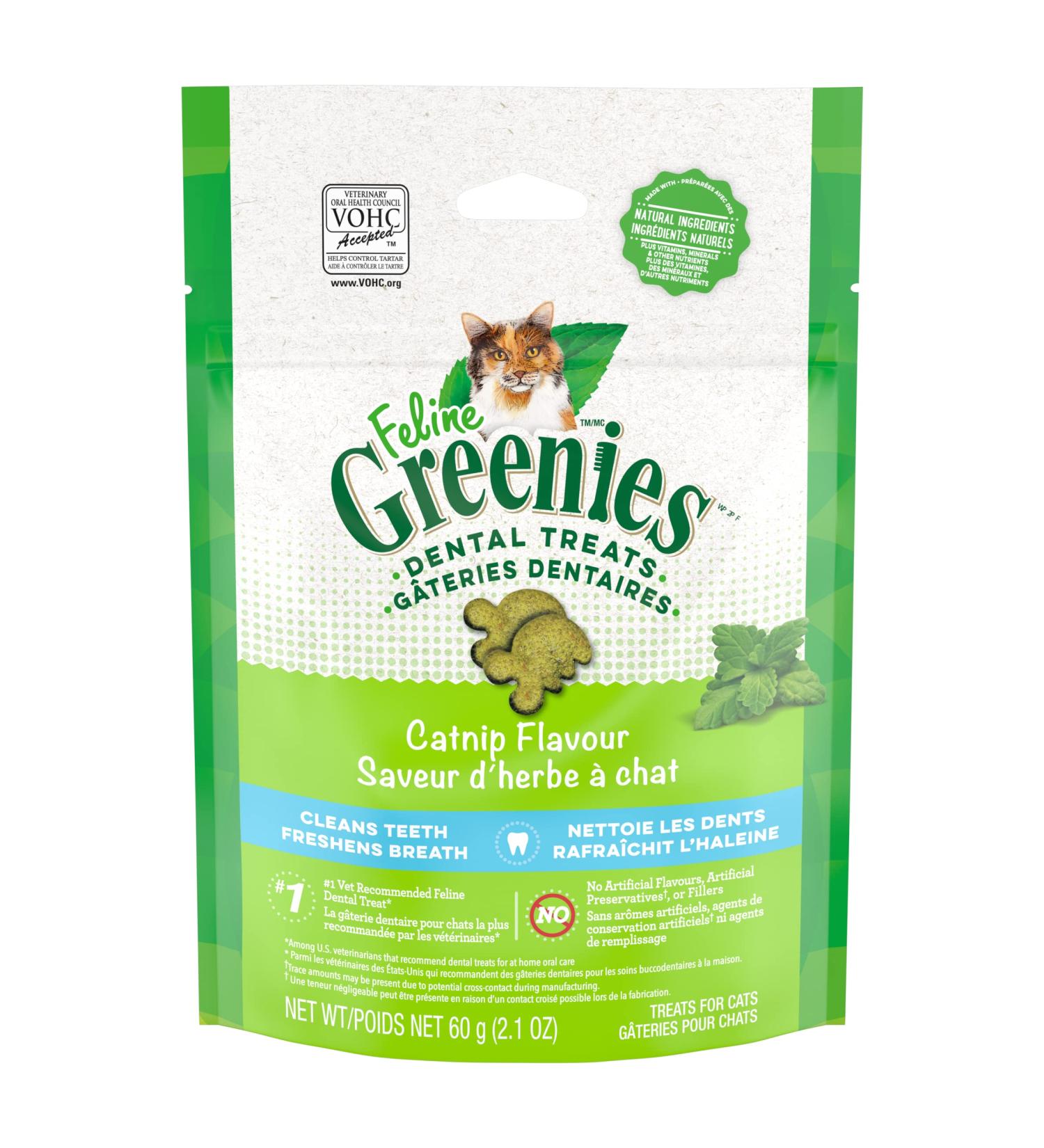 FELINE GREENIES Cat Treats Natural Dental Care Catnip Flavour 2.1oz. Pouch Catnip 60 g (Pack of 1) - Buy Online on GoSupps.com
