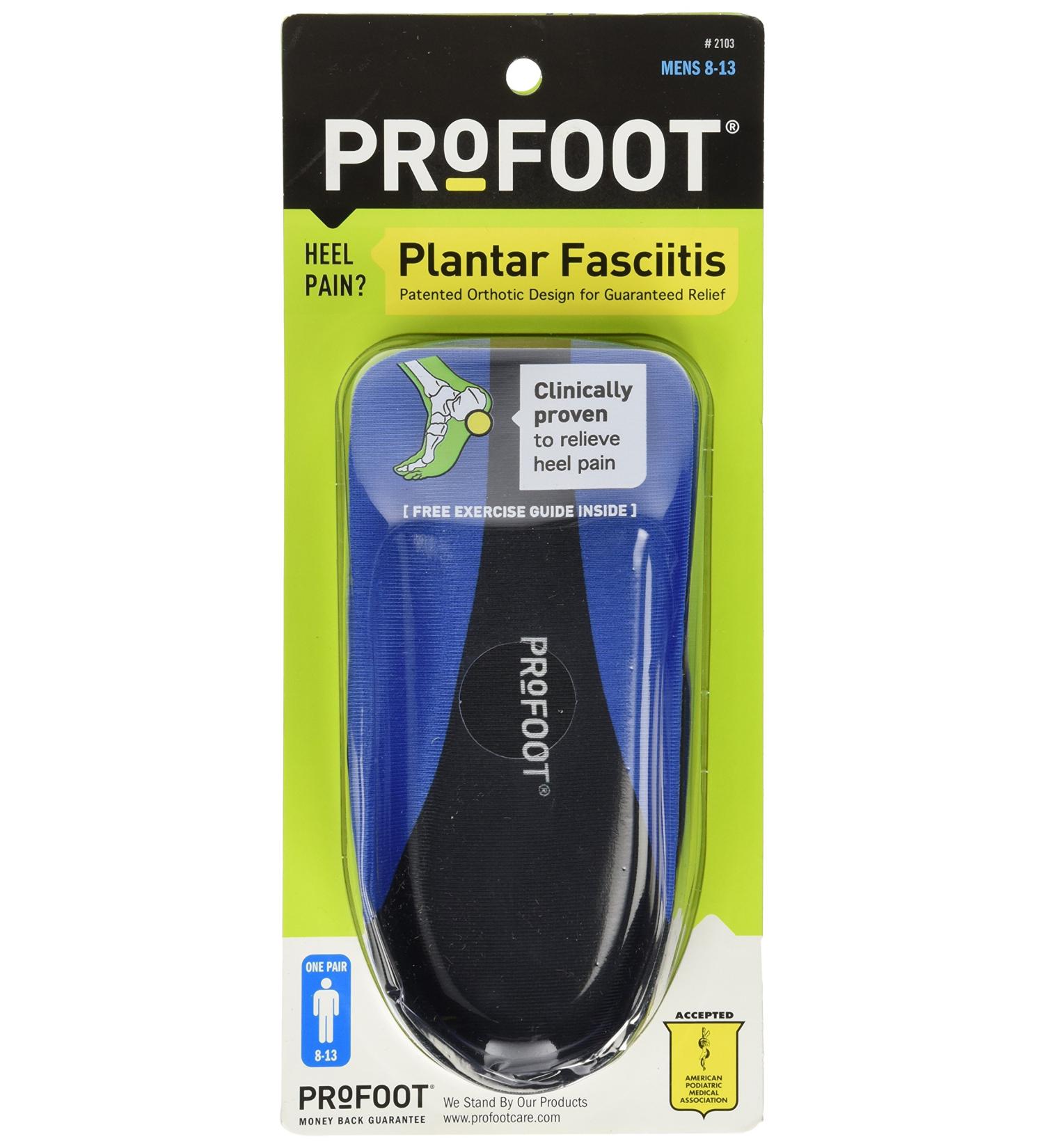 (2 Pairs) Plantar Fasciitis Heel Cup Insoles Mens - Relieves Foot Pain