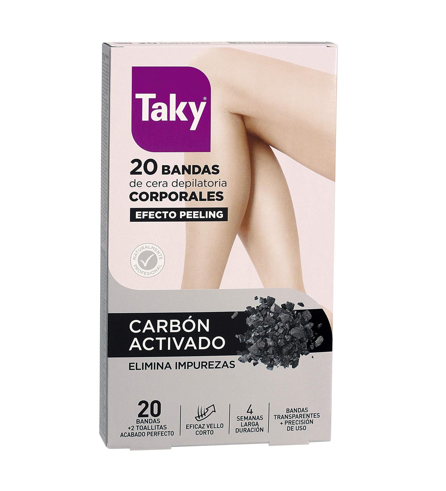 Taky Wax Strips for Hair Removal with Charcoal - Box of 20 | Smooth Skin Easy Use - International Shipping Available - Buy Online on GoSupps.com