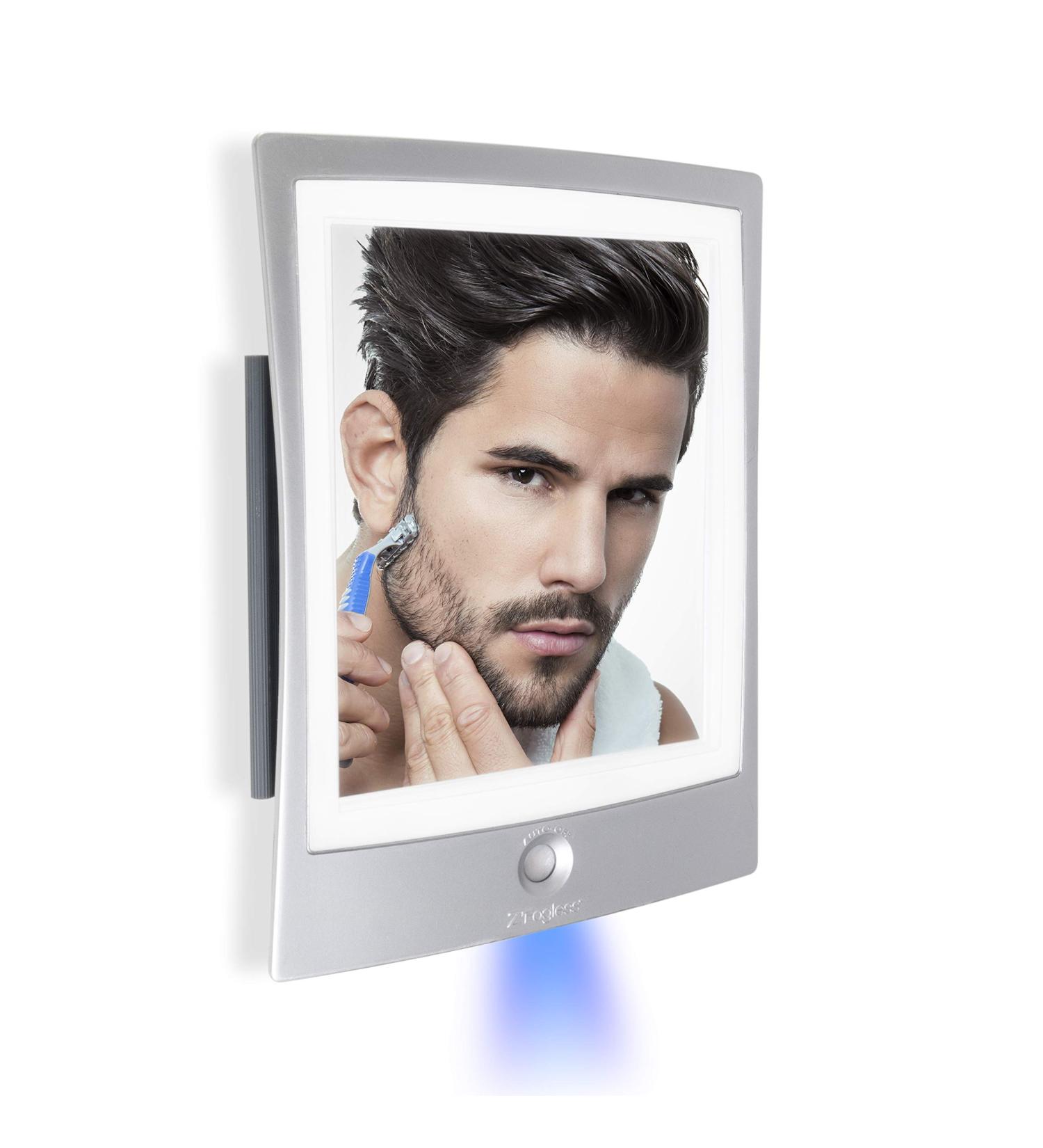 Zadro ZWTAR20S Rechargeable LED Fogless Shower Shaving Mirror - Silver & White - Buy Online on GoSupps.com
