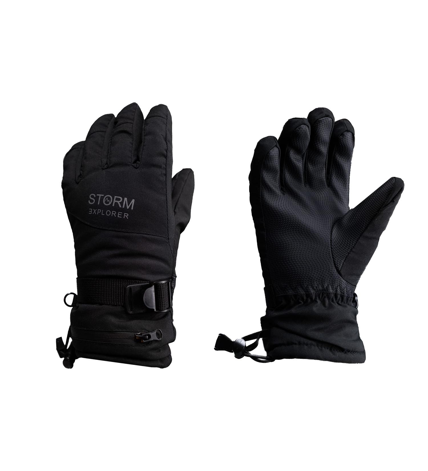 Storm Explorer Waterproof Winter Gloves for Kids - Ski Gloves for Boys & Girls - Black Eskimo Model (10-12 Years) - Buy Online on GoSupps.com