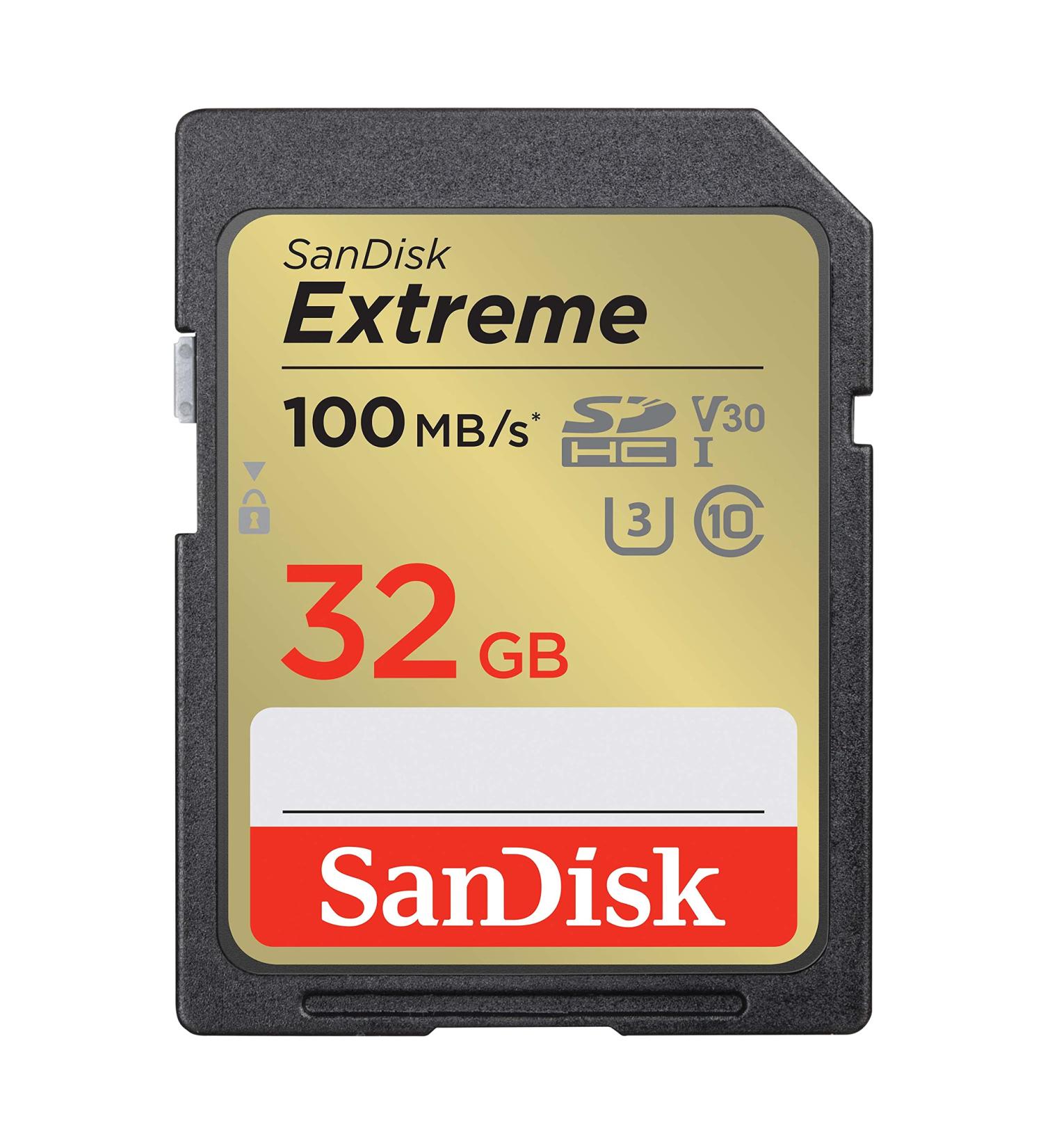 SanDisk 32GB Extreme SDHC UHS-I Memory Card - C10 U3 V30 - 4K UHD - SDSDXVT-032G-GNCIN - Buy Online on GoSupps.com