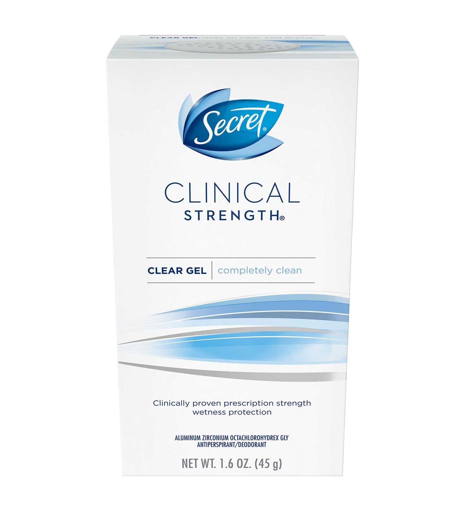 Secret Clinical Strength Clear Gel Women's Antiperspirant & Deodorant - Completely Clean Scent - 1.6 oz - Buy Online on GoSupps.com