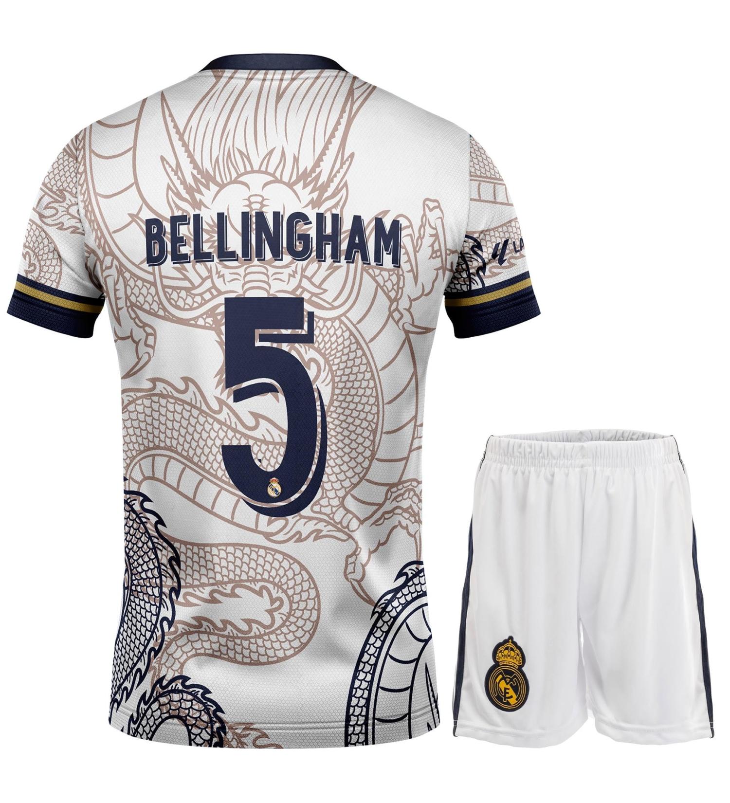 KISRAS R. Madrid Jude Bellingham #5 Retro Black Dragon Limited Edition Youth Football Kit - Rare Children's Shorts Set Sizes Available - Buy Online on GoSupps.com