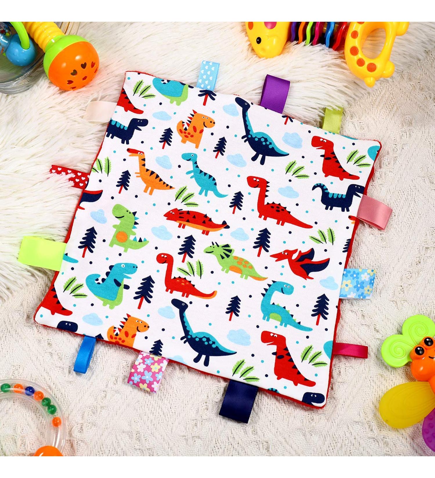 NUOBESTY Baby Security Tag Blanket - Dinosaur Pattern Taggy Blanket for Newborns - Buy Online on GoSupps.com