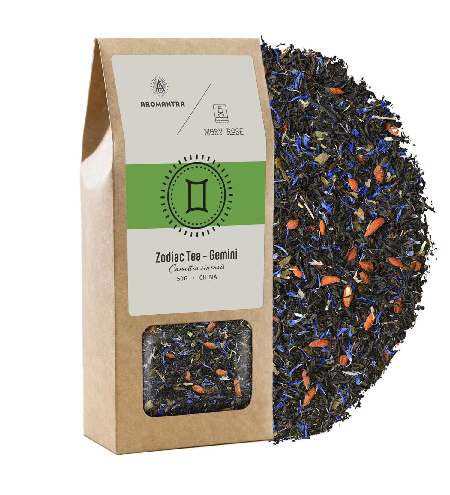 Aromantra x Mary Rose Th Signe du Zodiaque G meaux 50g - Th Noir Assam Goji Guarana Rooibos Ginkgo Biloba & Orange M lange nergisant & quilibrant - Buy Online on GoSupps.com