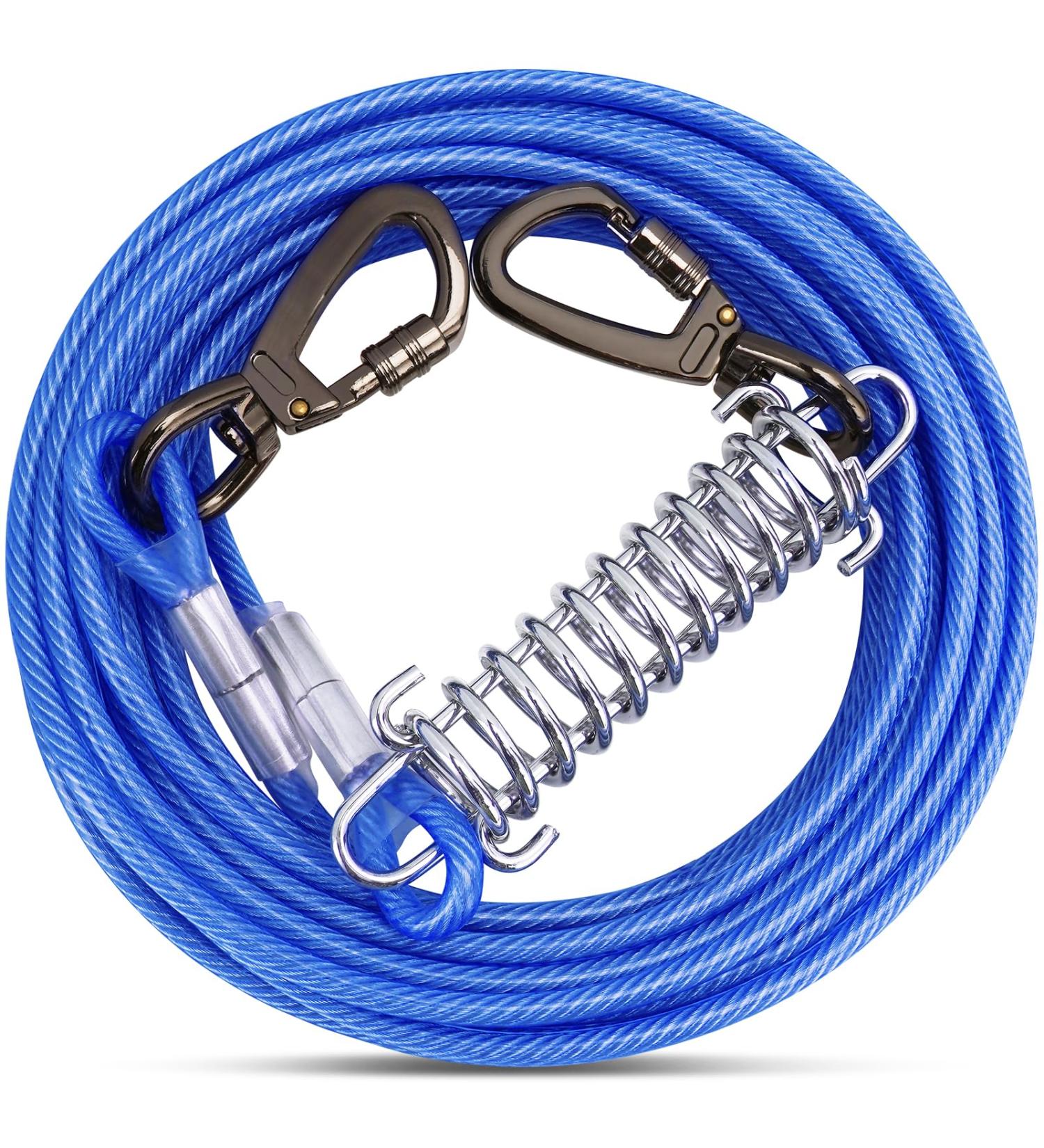Buy Tie Out Leashes for Dogs - Shock Absorbing Yard Leash (3-15m 9m Blue) | Durable & Safe for Outdoor Use - Buy Online on GoSupps.com