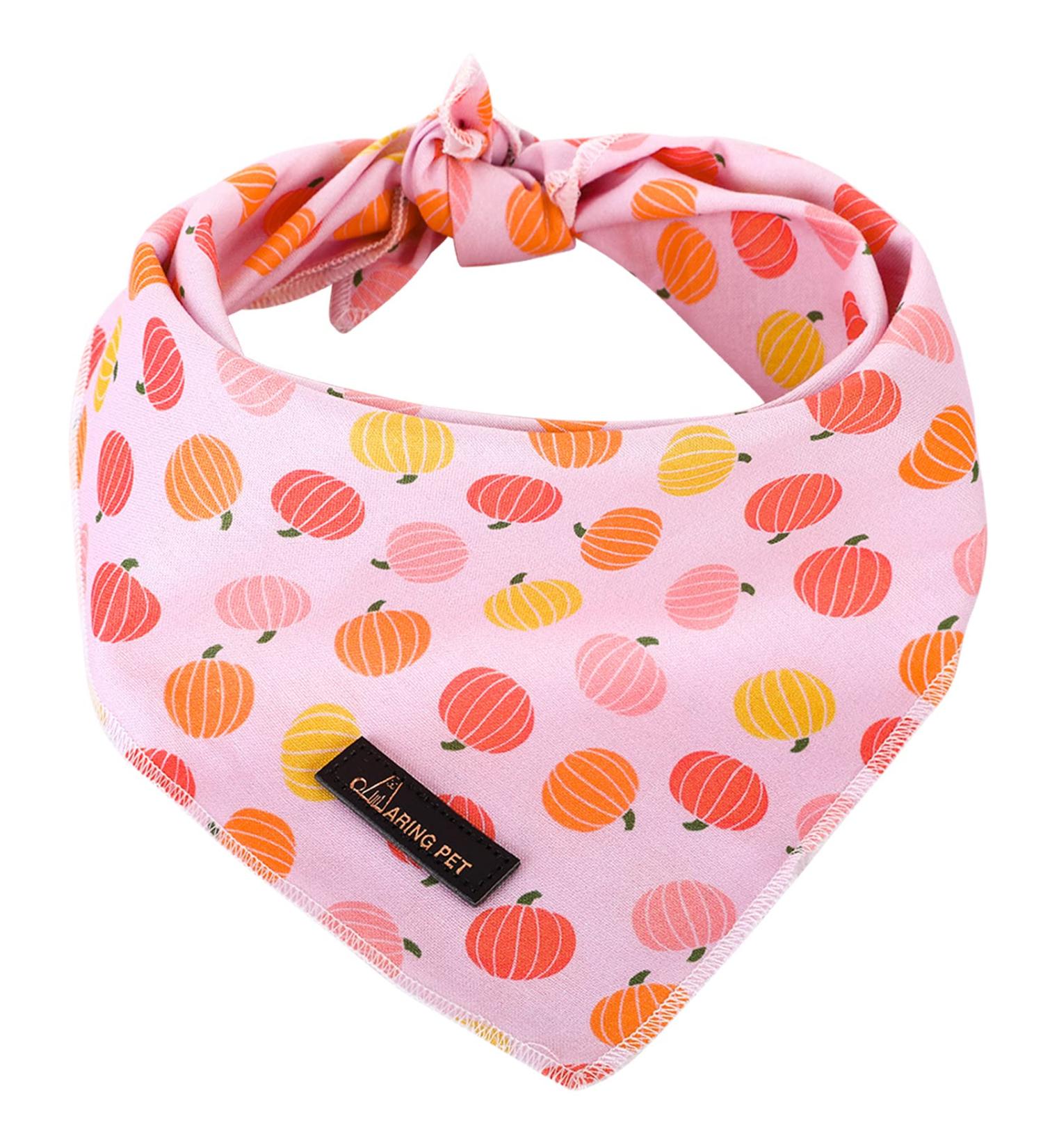Aring Pet Dog Bandana - Cotton Pumpkin Triangle Neckerchief for Small & Large Dogs & Cats - Comfortable Pink Bibs - Buy Online on GoSupps.com