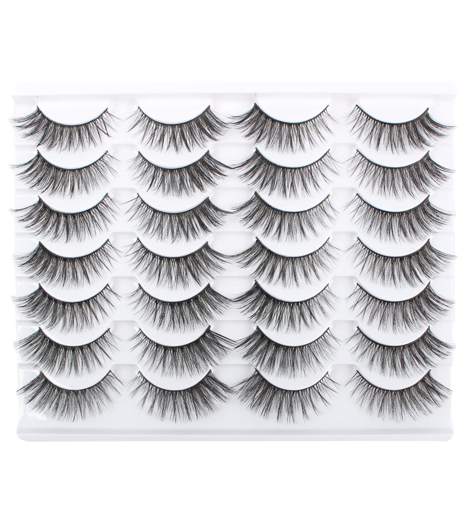 Oreola 14 Pairs Cat Eye Lashes - Natural Wispies & 3D Crossed False Eyelashes Set - Buy Online on GoSupps.com