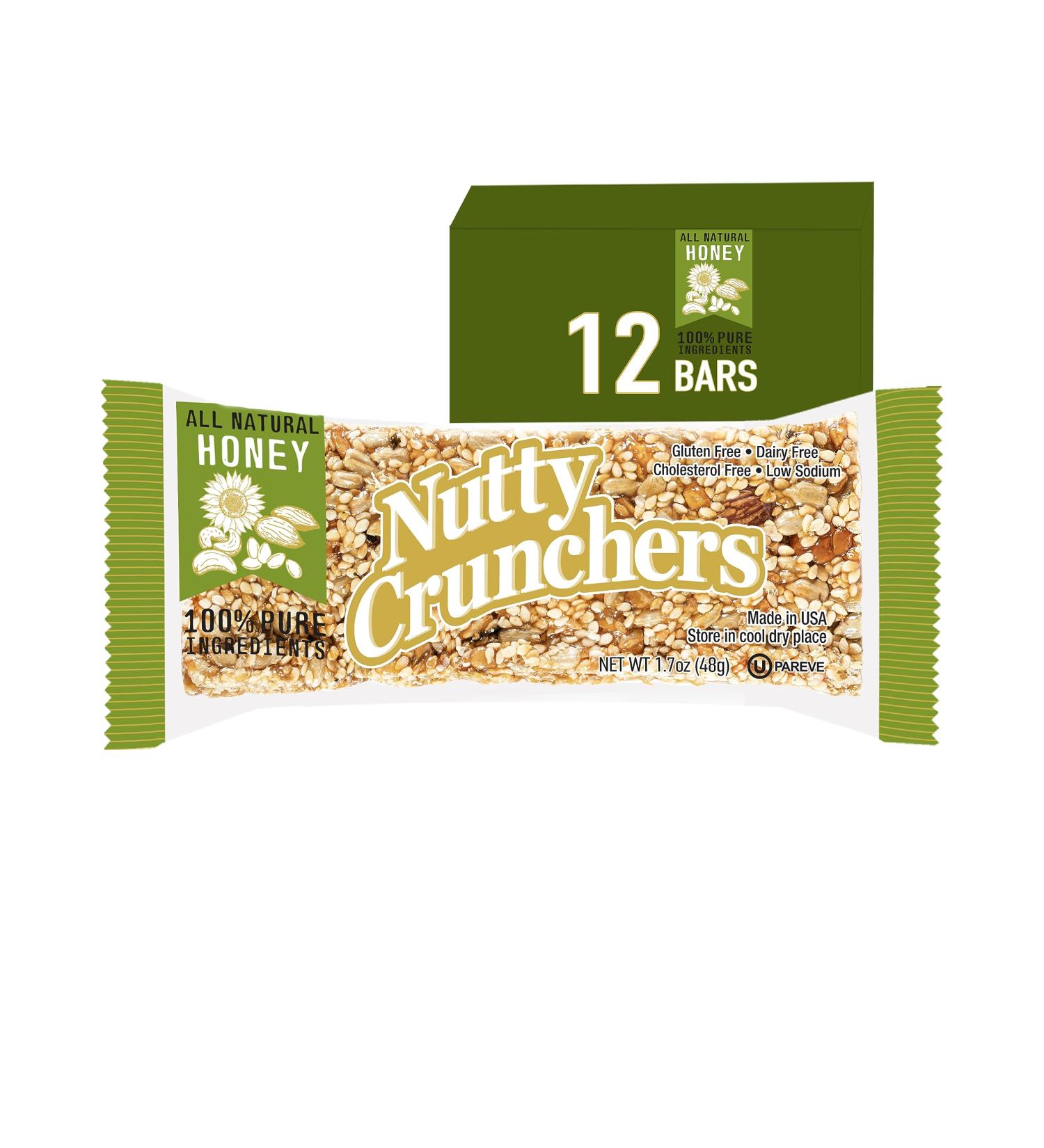 Nutty Crunchers All Natural Ingredients Bars (Honey Mix 12 Bars/box) Honey Mix 12 Bars/box