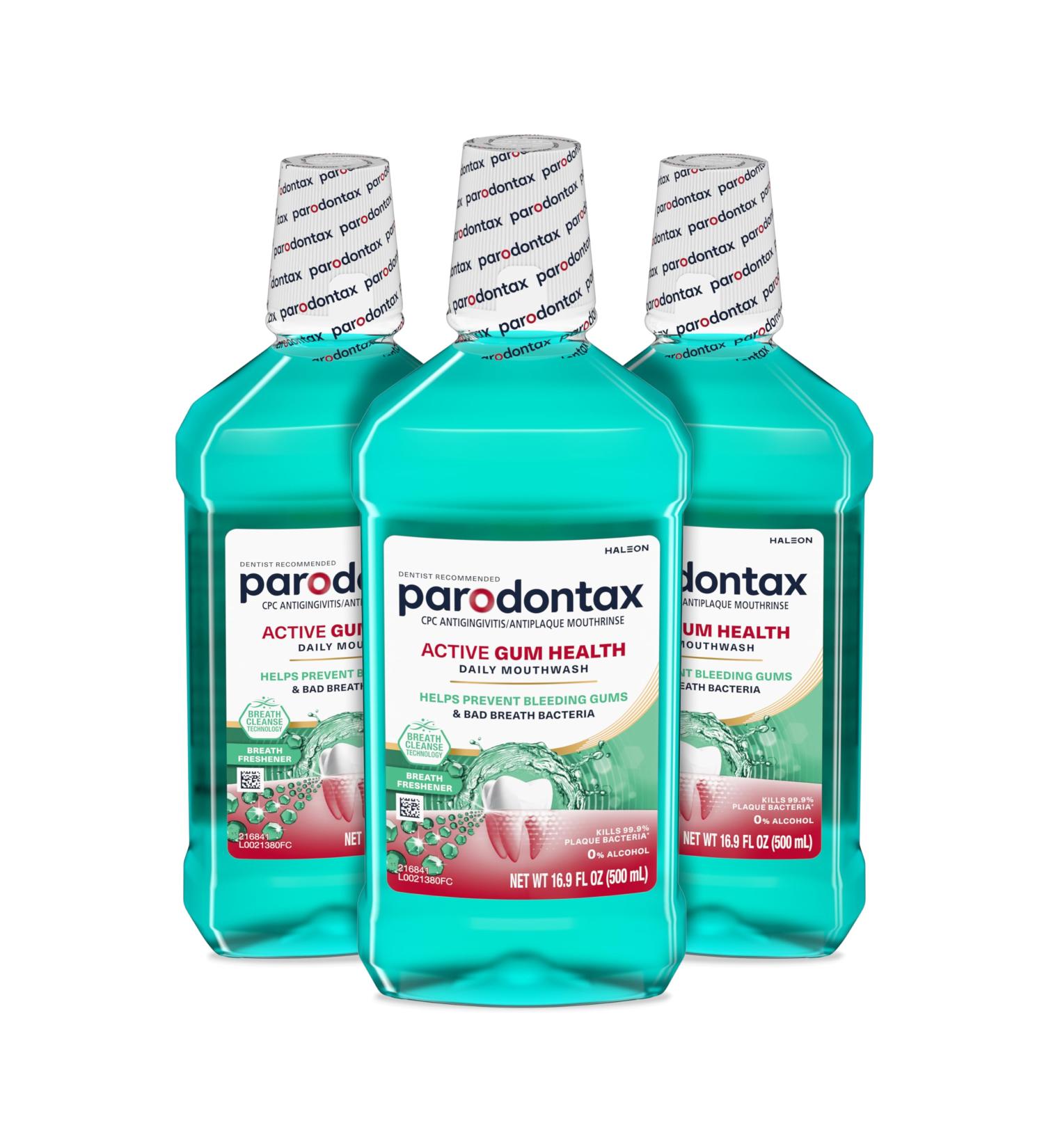 Parodontax Active Gum Health Breath Freshener Mouthwash, 3 x 16.9 fl oz - Buy Online on GoSupps.com