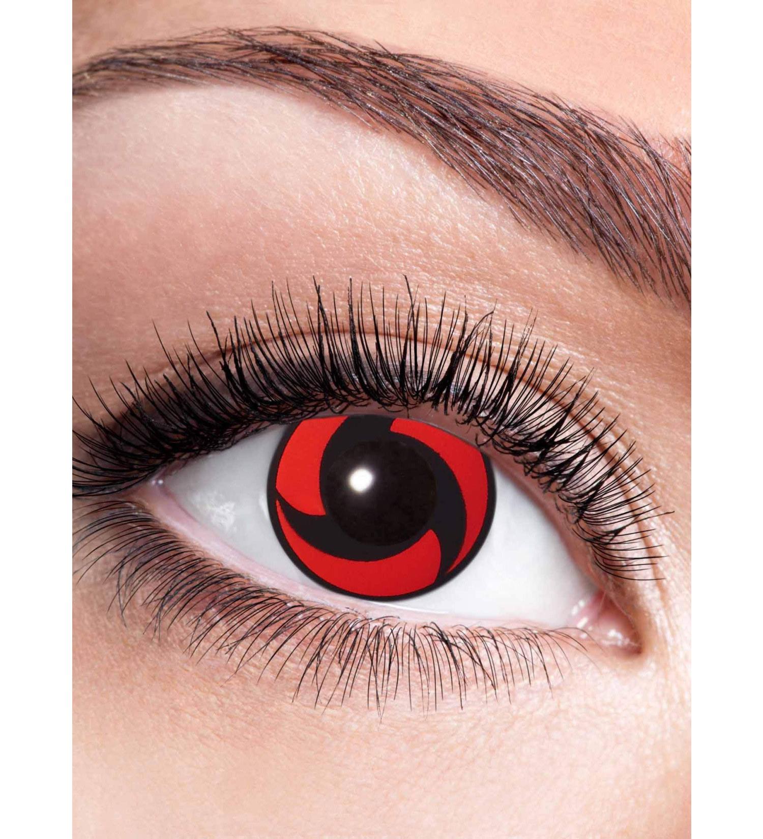 Itachis Mantelkyou Sharingan Contact lens/annual lens with diopters - colored motif lens with prescription (1 piece) - Dioptria: -1.5 - Ideal for Halloween Carnival Motto -Party Itachis Mantelkyou -1.5 Dioptria