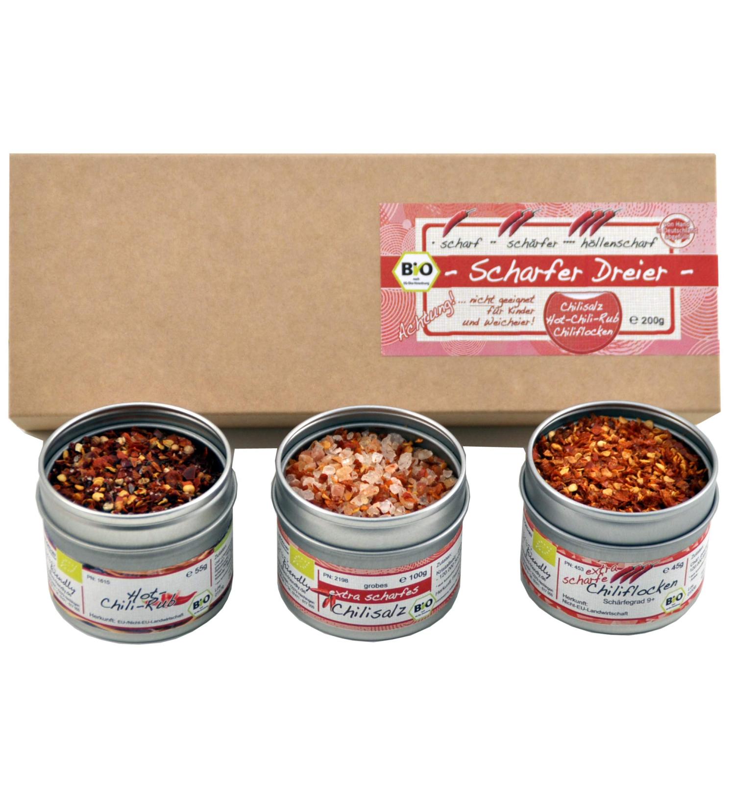 Buy Direct & Friendly Sharp Dreier Bio Gift Set for Men Extra Sharp Chilli Chilli Salt & Spice Mix - Buy Online on GoSupps.com