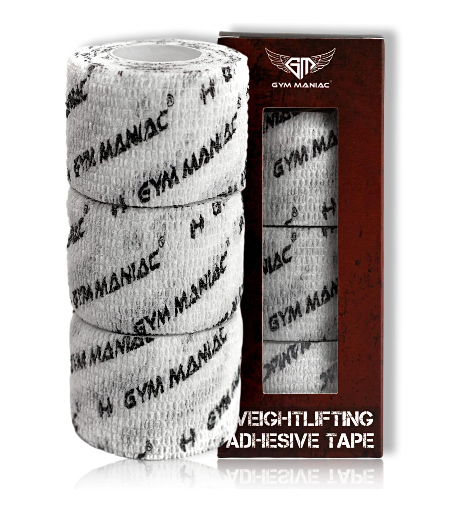 Gym Maniac GM Weightlifting Tape - Thumb, Hand & Wrist Wrap for Powerlifting, Crossfit, Pull Ups - Strongman Training Support Strips (1.5x14.75' 3 Rolls) - Buy Online on GoSupps.com