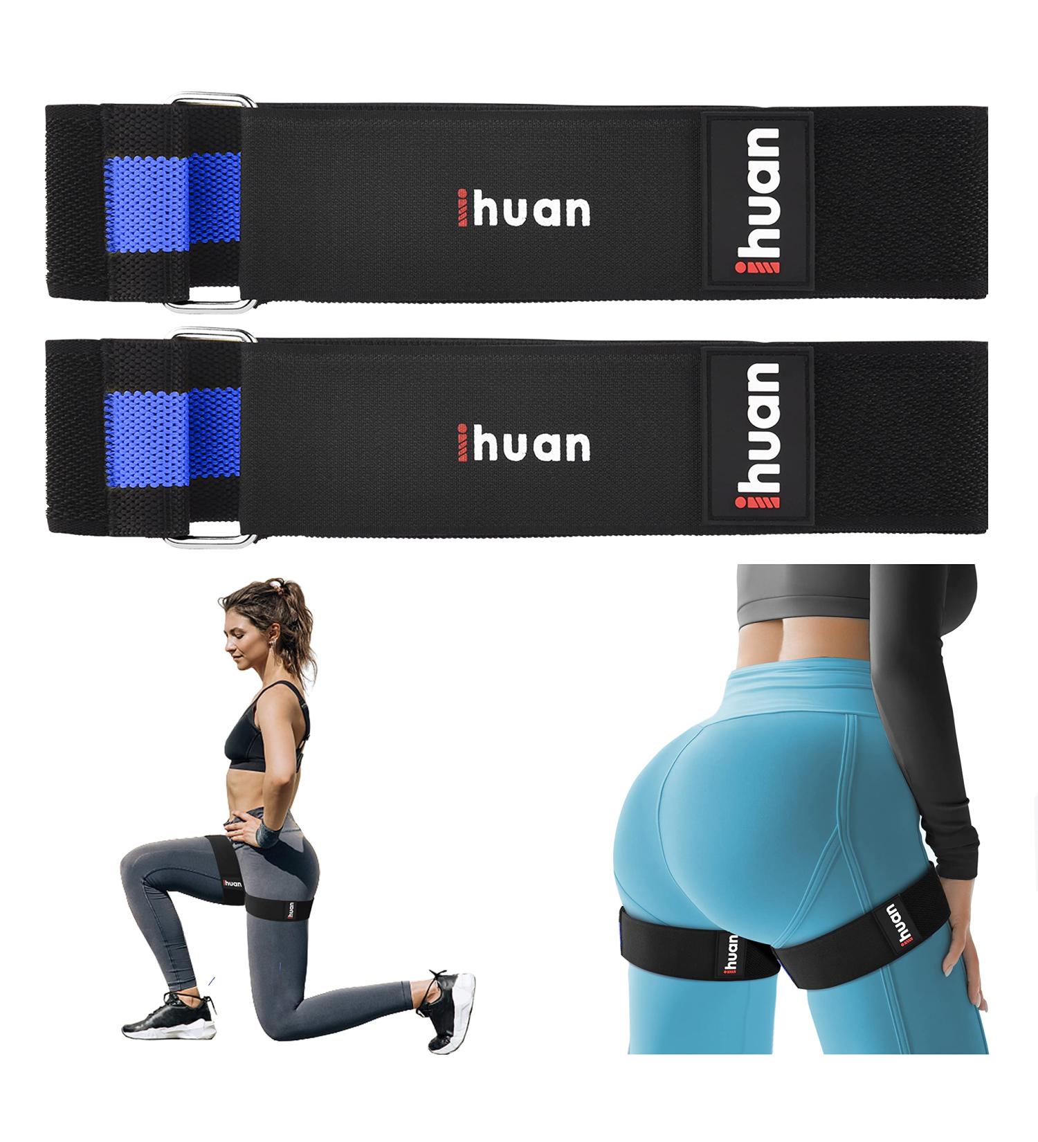 iHuan Women's Blood Flow Restriction Bands - Glute & Thigh Straps for Booty Workout - Black+Blue - Buy Online on GoSupps.com