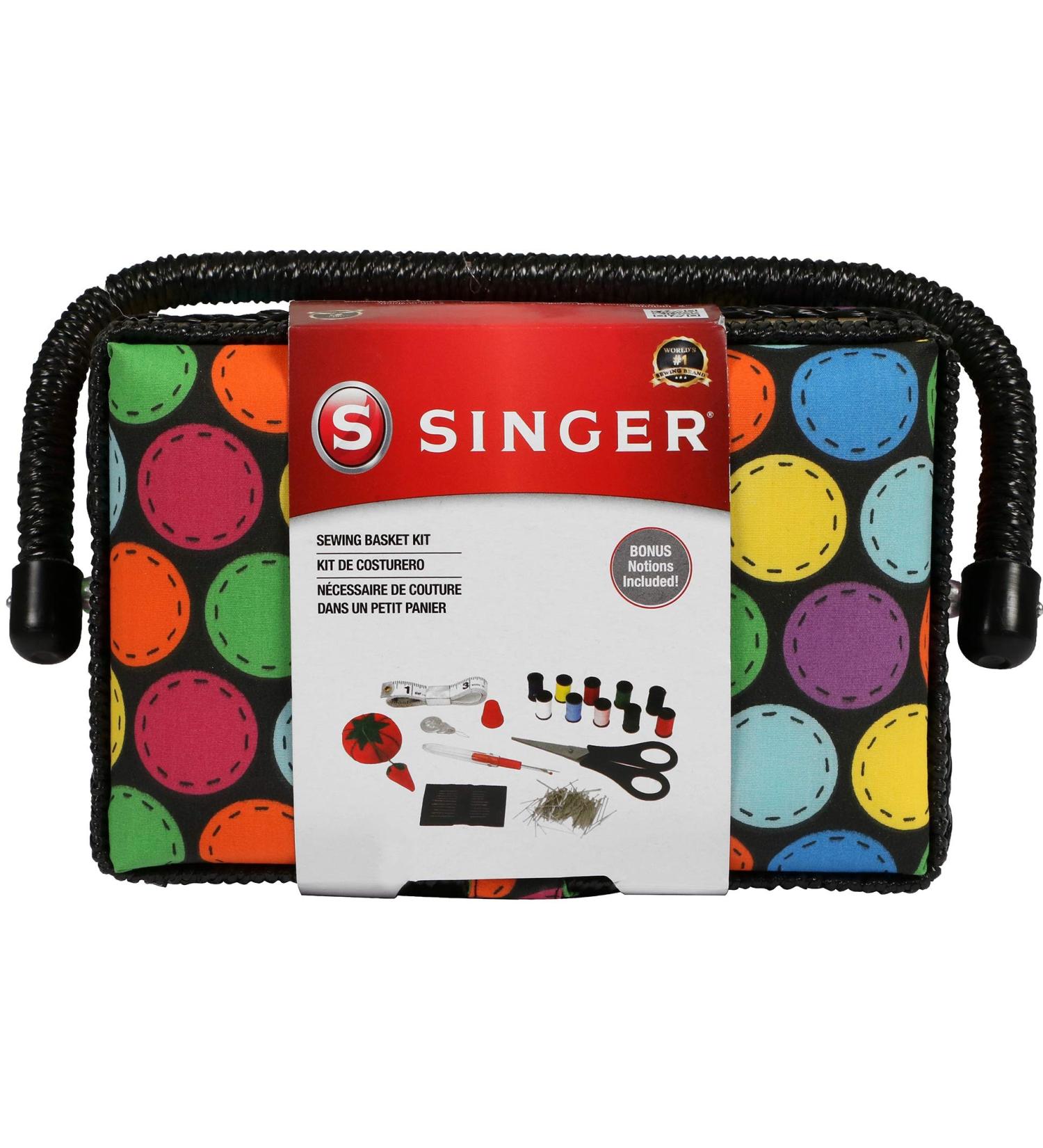 SINGER 07272 Polka Dot Small Sewing Basket with Sewing Kit - 1-Pack - Buy Online on GoSupps.com