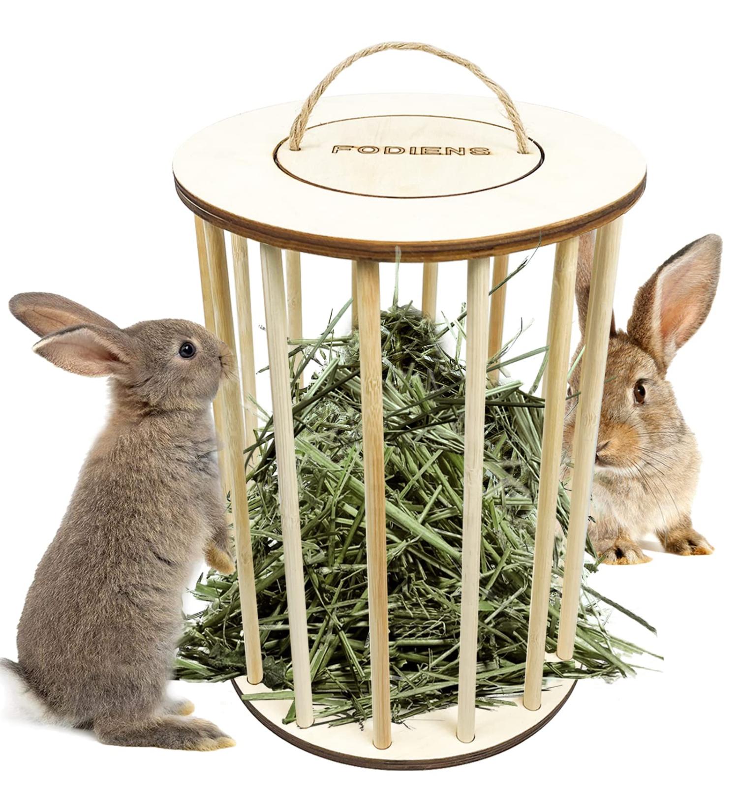 Upgraded Wooden Hay Feeder Rack for Rabbits ToyaJeco Less Wasted Small Animal Food Feeding Rack Standing Pet-self Feeding Food Manger Hay Holder for Guinea Pigs Bunny Chinchilla Hamster - Buy Online on GoSupps.com